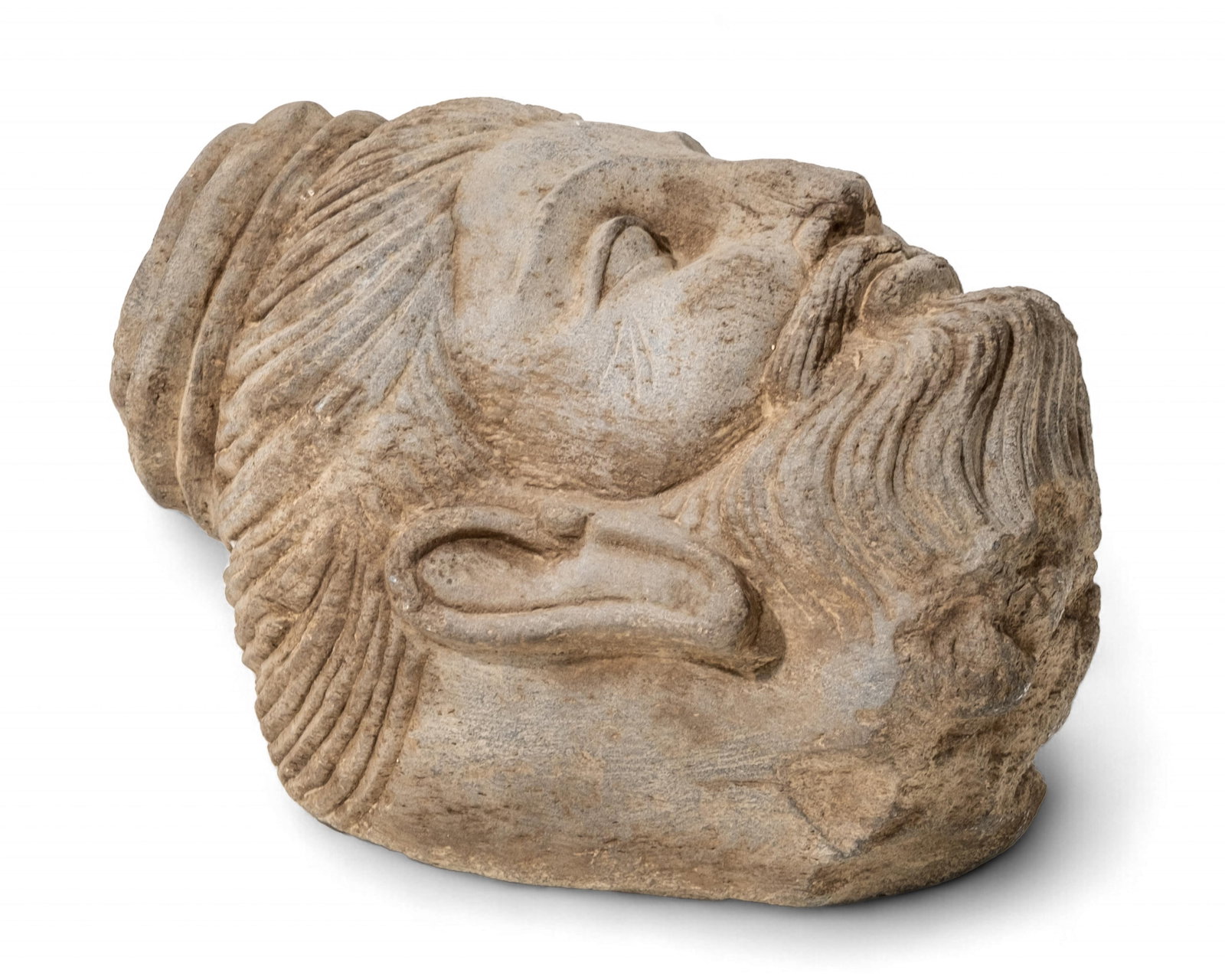 Antique 10-inch Stone Sculpted Buddha Head, Gandhara, 1st–5th Century - 9