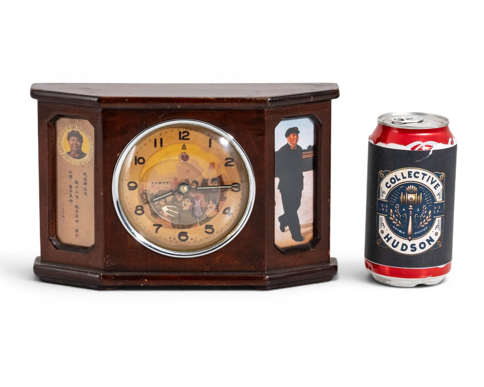 No Reserve: Chinese Cultural Revolution Mao Zedong Animated Automaton Mantel Clock - 2