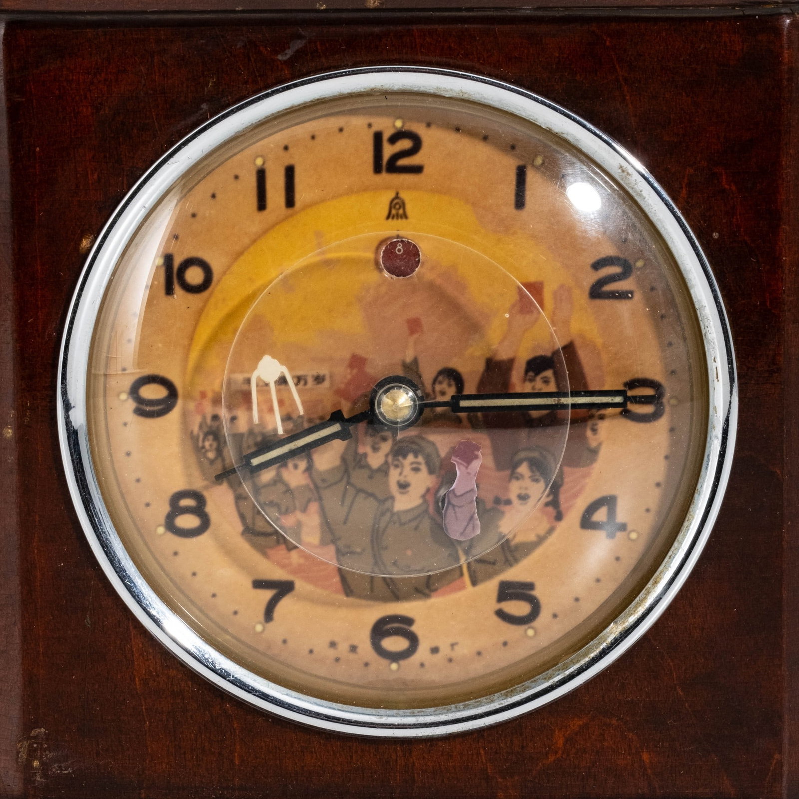 No Reserve: Chinese Cultural Revolution Mao Zedong Animated Automaton Mantel Clock - 3