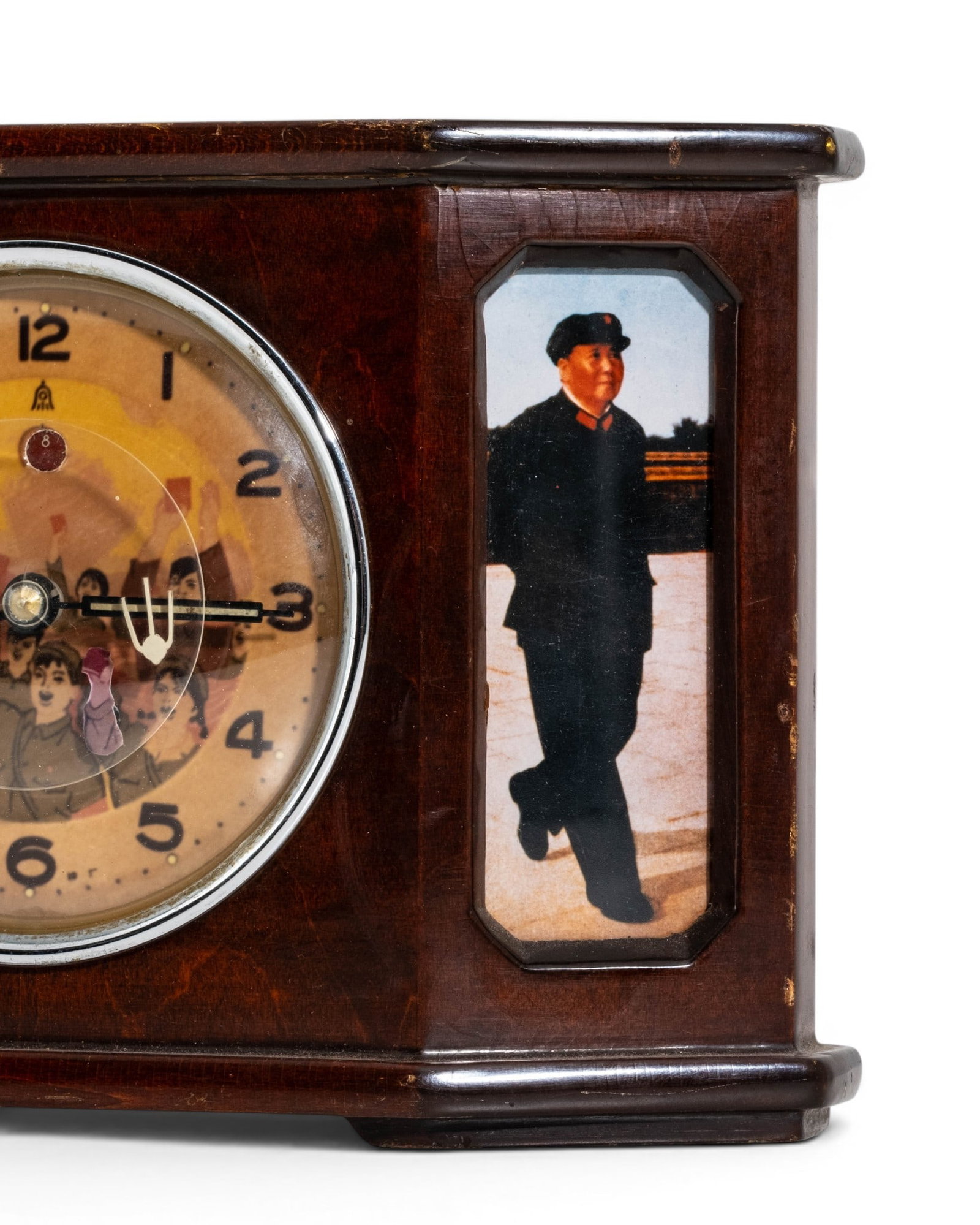 No Reserve: Chinese Cultural Revolution Mao Zedong Animated Automaton Mantel Clock - 5