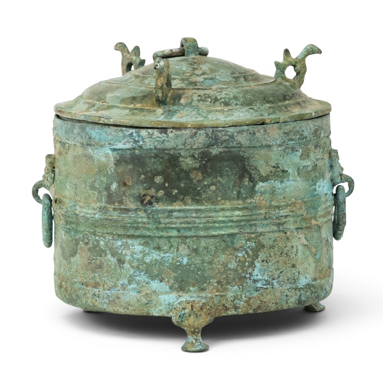 Chinese Antique Shang Dynasty Incised Decorated Bronze Ceremonial Lidded Vessel - 2