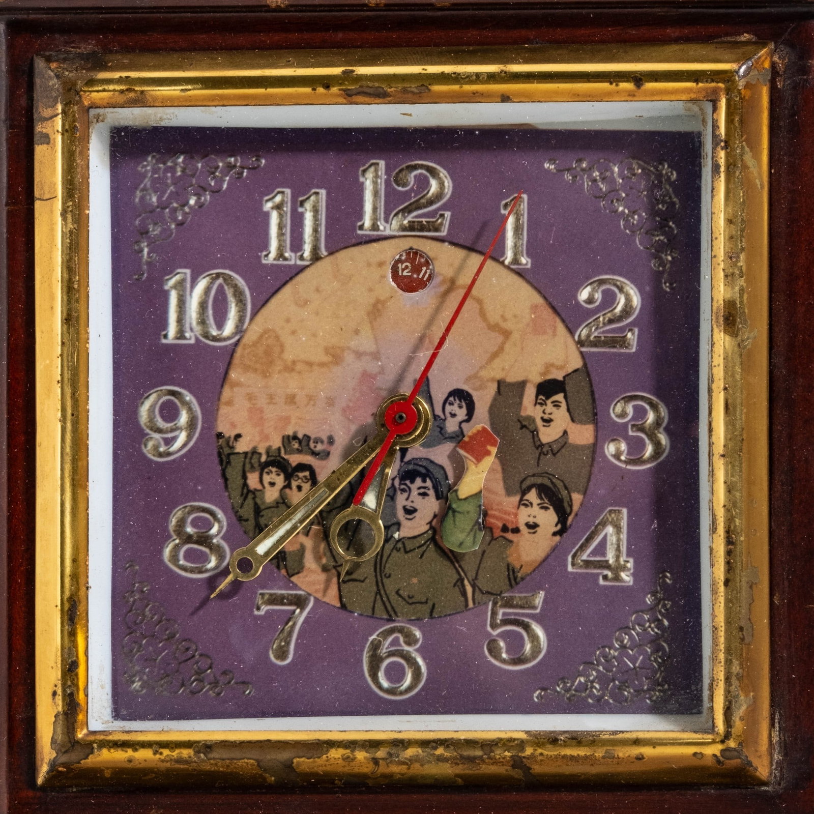 No Reserve: Chinese Cultural Revolution Mao Zedong Propaganda Mantel Clock - 3
