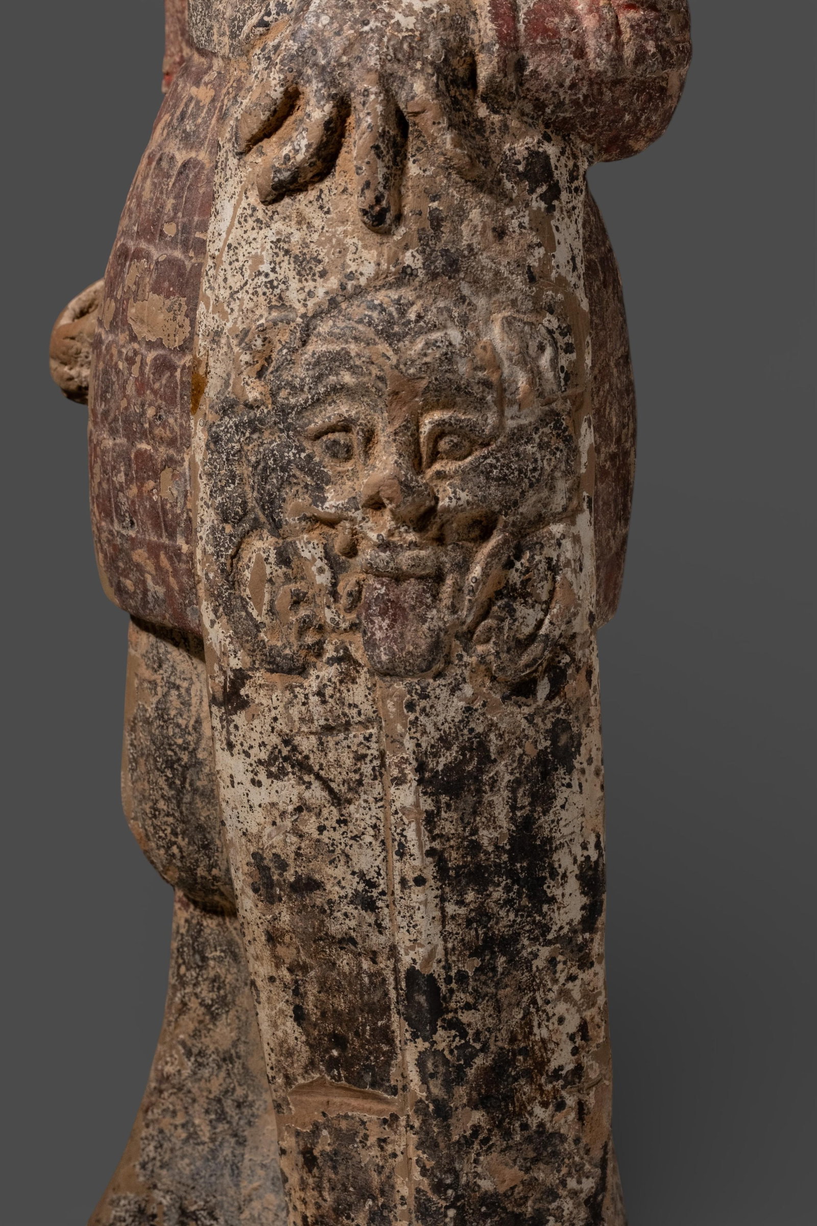 No Reserve: Chinese Polychrome Terracotta Warrior Figure, Probably Wei Period - 11
