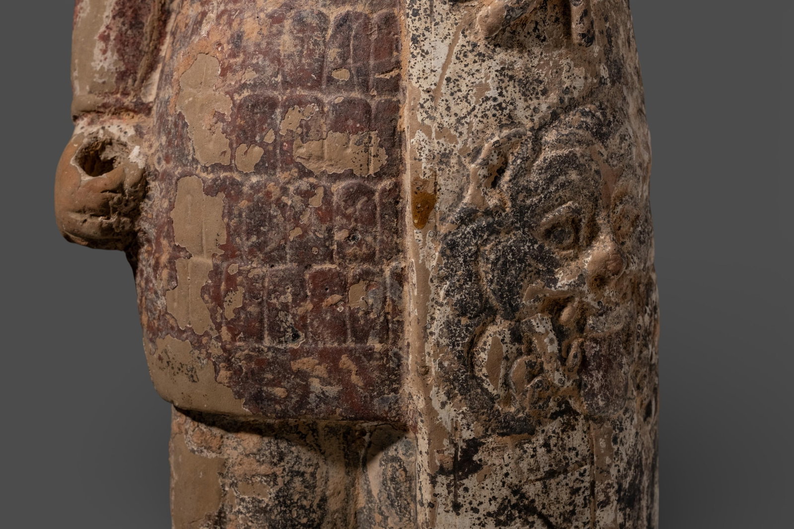 No Reserve: Chinese Polychrome Terracotta Warrior Figure, Probably Wei Period - 13