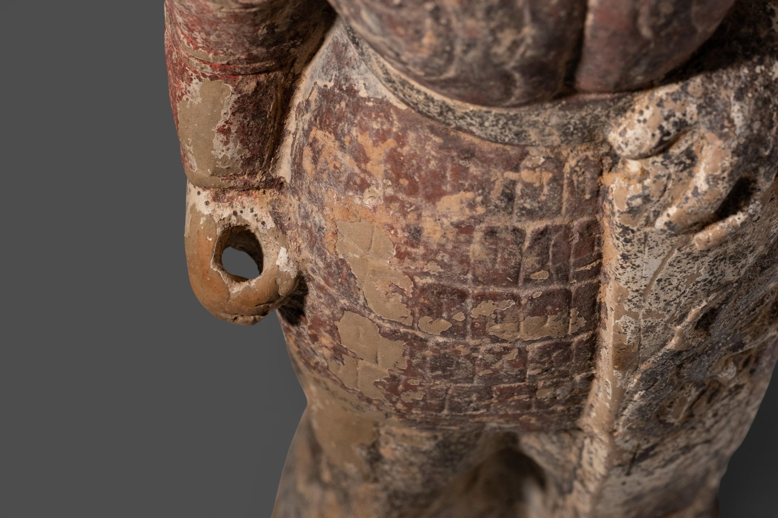 No Reserve: Chinese Polychrome Terracotta Warrior Figure, Probably Wei Period - 6