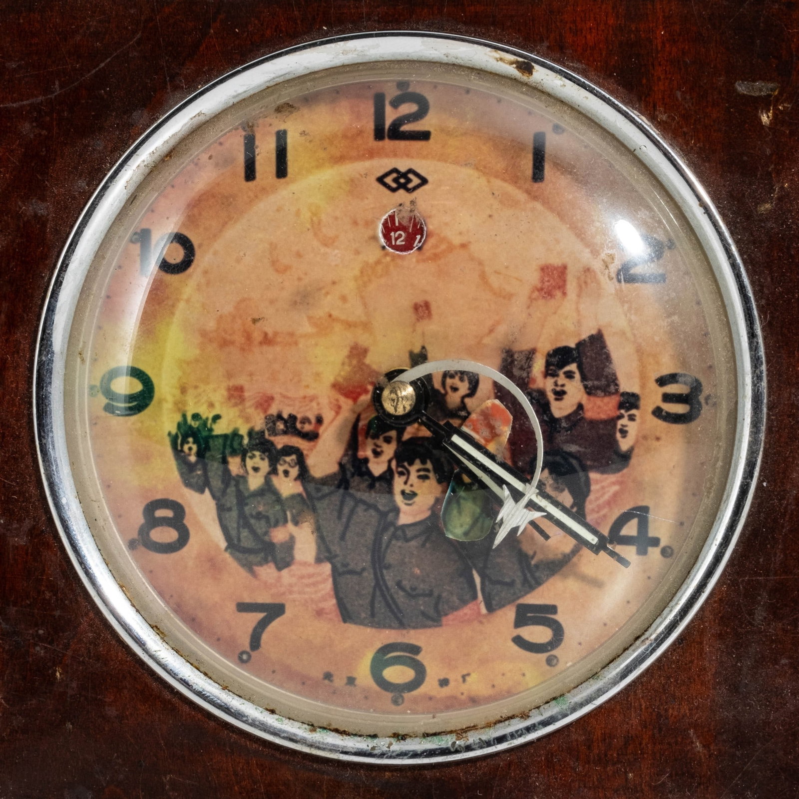 No Reserve: Chinese Cultural Revolution Mao Zedong And PLA Soldier Animated Mantel Clock - 3