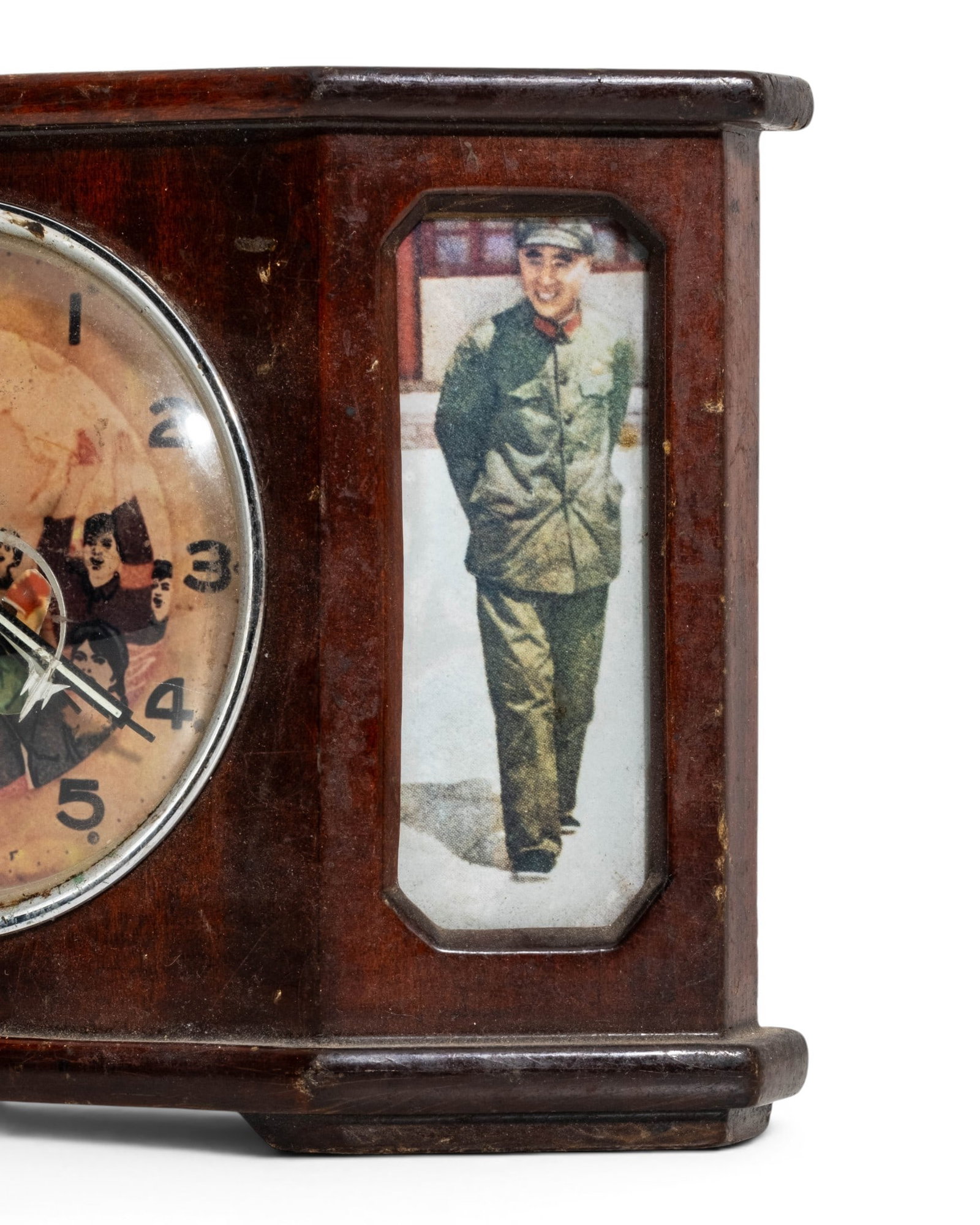 No Reserve: Chinese Cultural Revolution Mao Zedong And PLA Soldier Animated Mantel Clock - 5