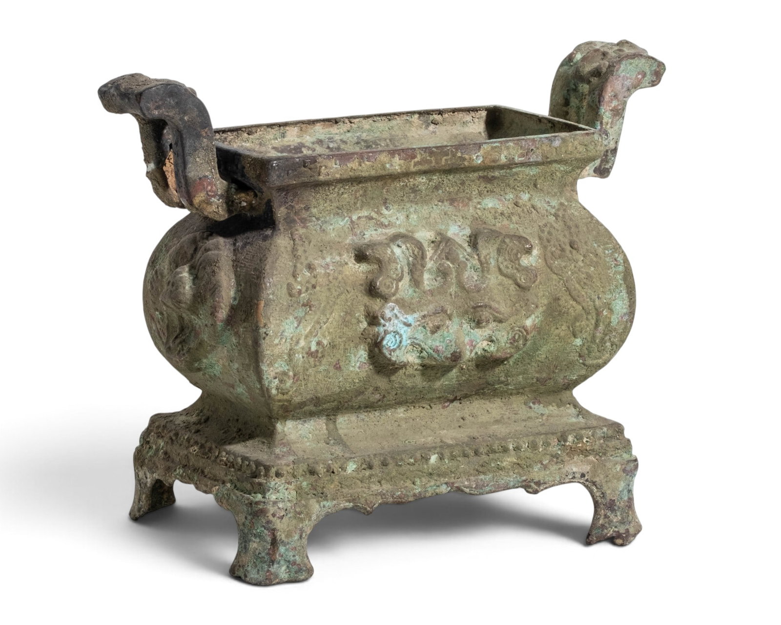 Chinese Ming Period Bronze Censer or Planter with Dragons - 4