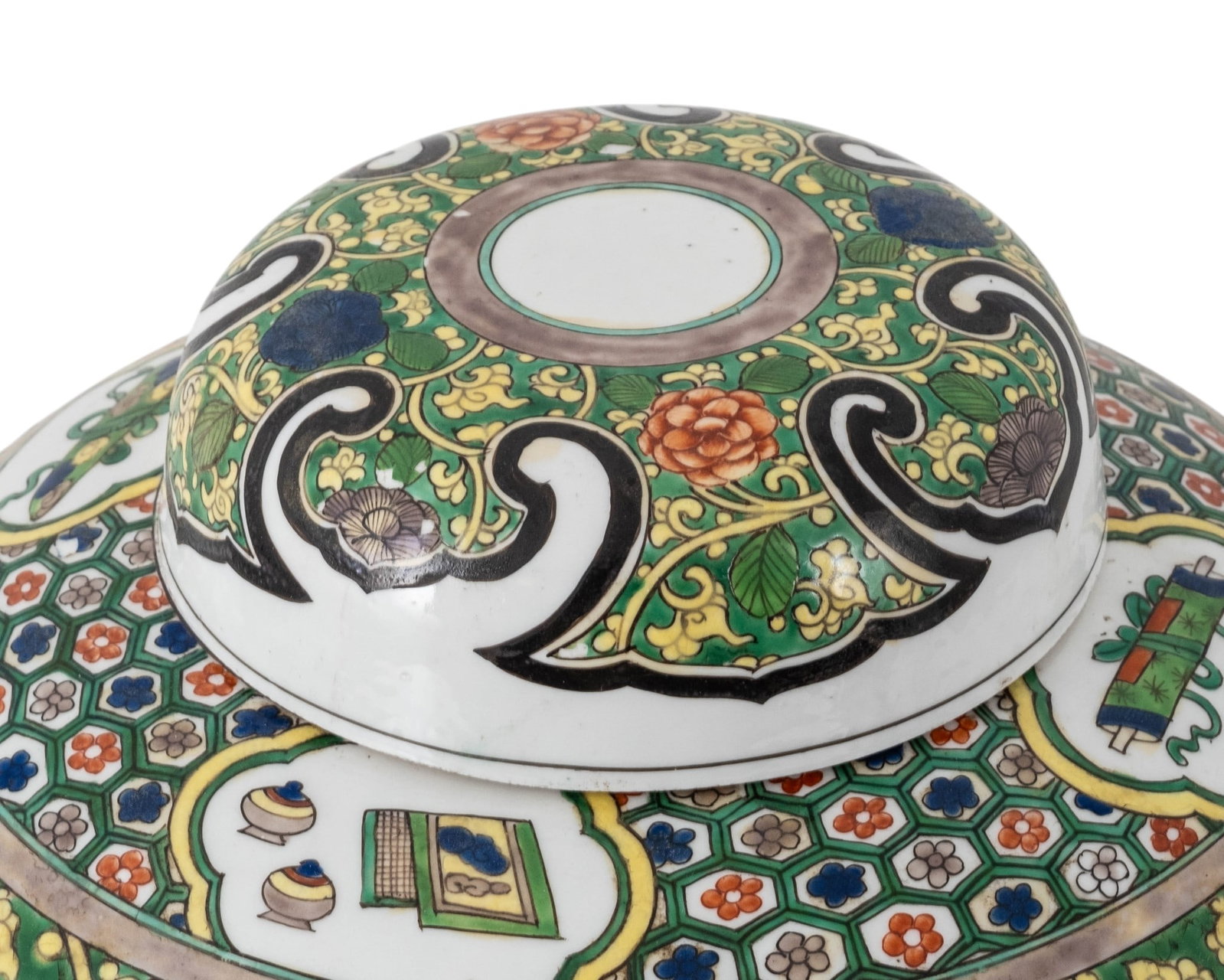 No Reserve: Large Chinese Famille Verte Covered Porcelain Ginger Jar - 3