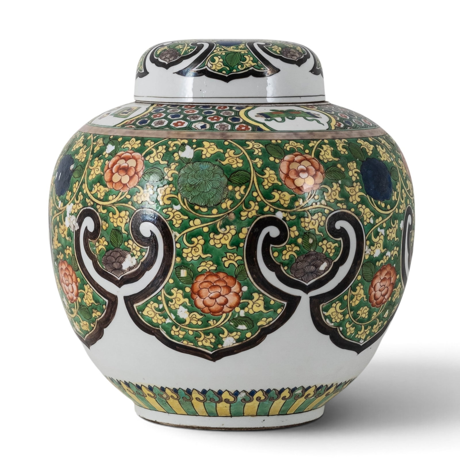 No Reserve: Large Chinese Famille Verte Covered Porcelain Ginger Jar - 5