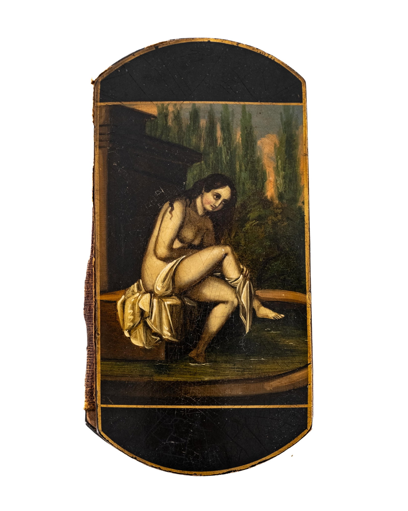 No Reserve: Group Of Five 19th Century Papier-Mâché Lacquered Cases With Hand-Colored Paintings - 5