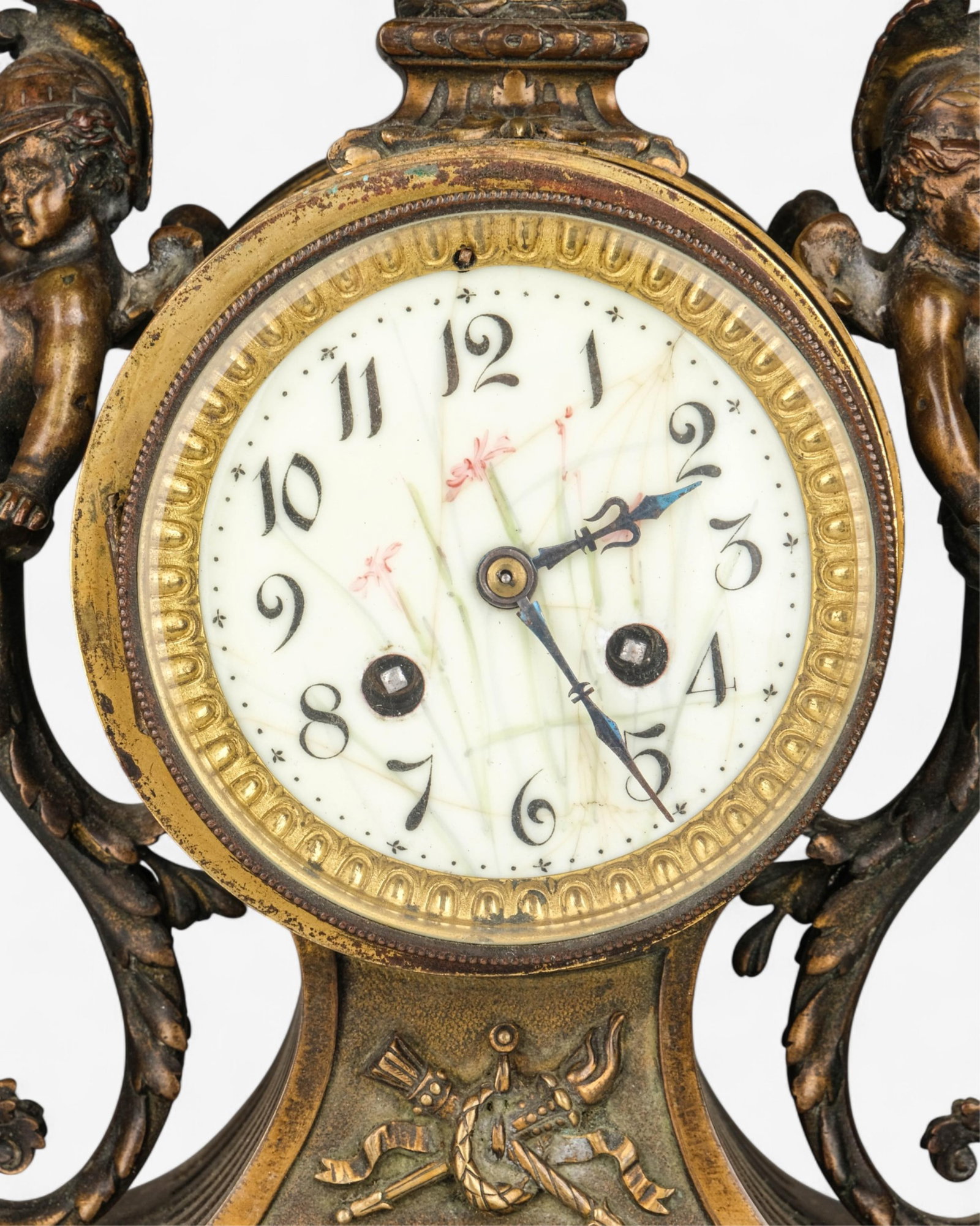 No Reserve: Louis XV Bronze Rococo 16-inch Mantel Clock 19th Century - 4