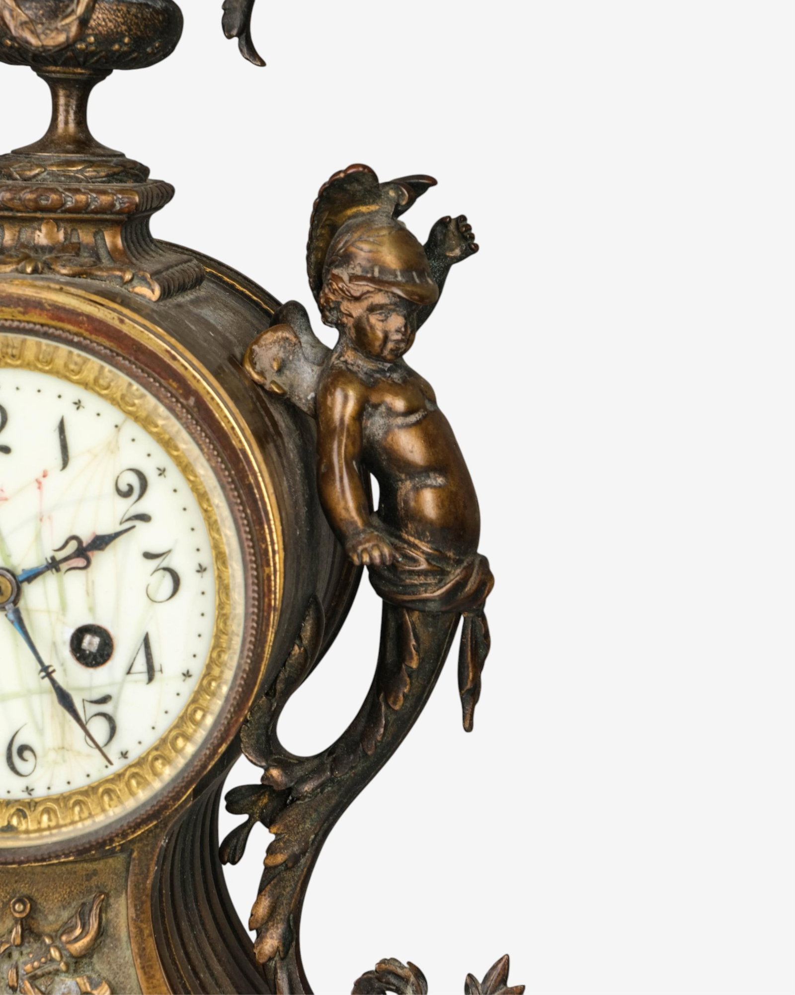 No Reserve: Louis XV Bronze Rococo 16-inch Mantel Clock 19th Century - 5