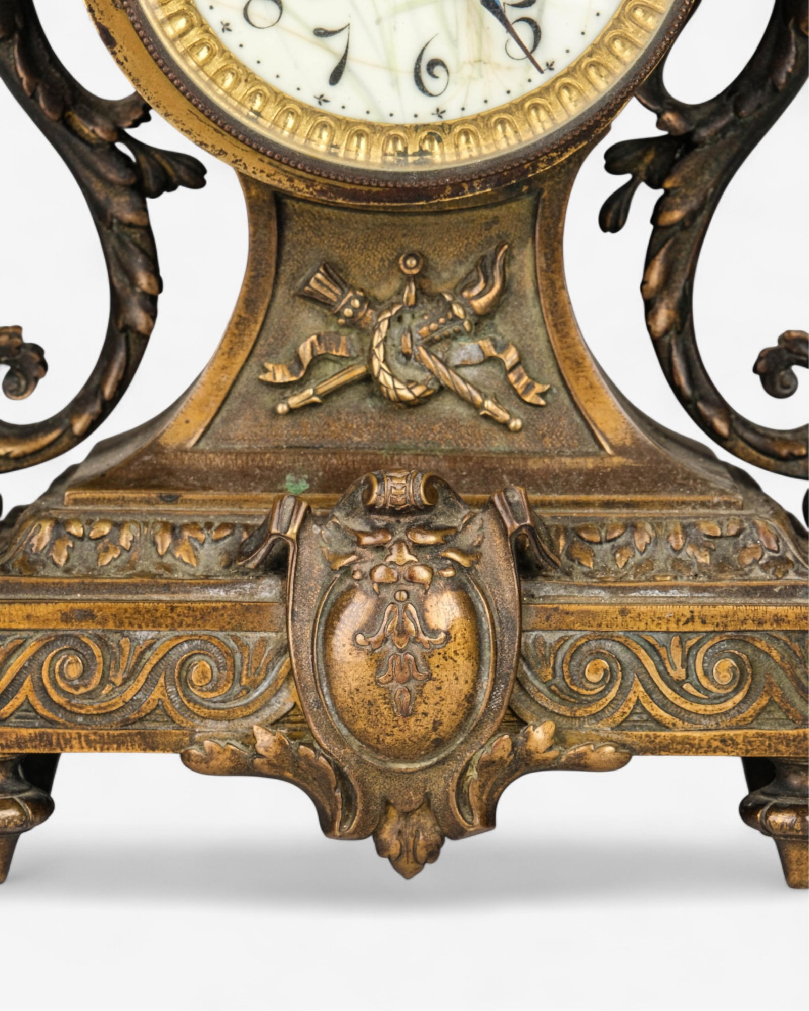 No Reserve: Louis XV Bronze Rococo 16-inch Mantel Clock 19th Century - 7