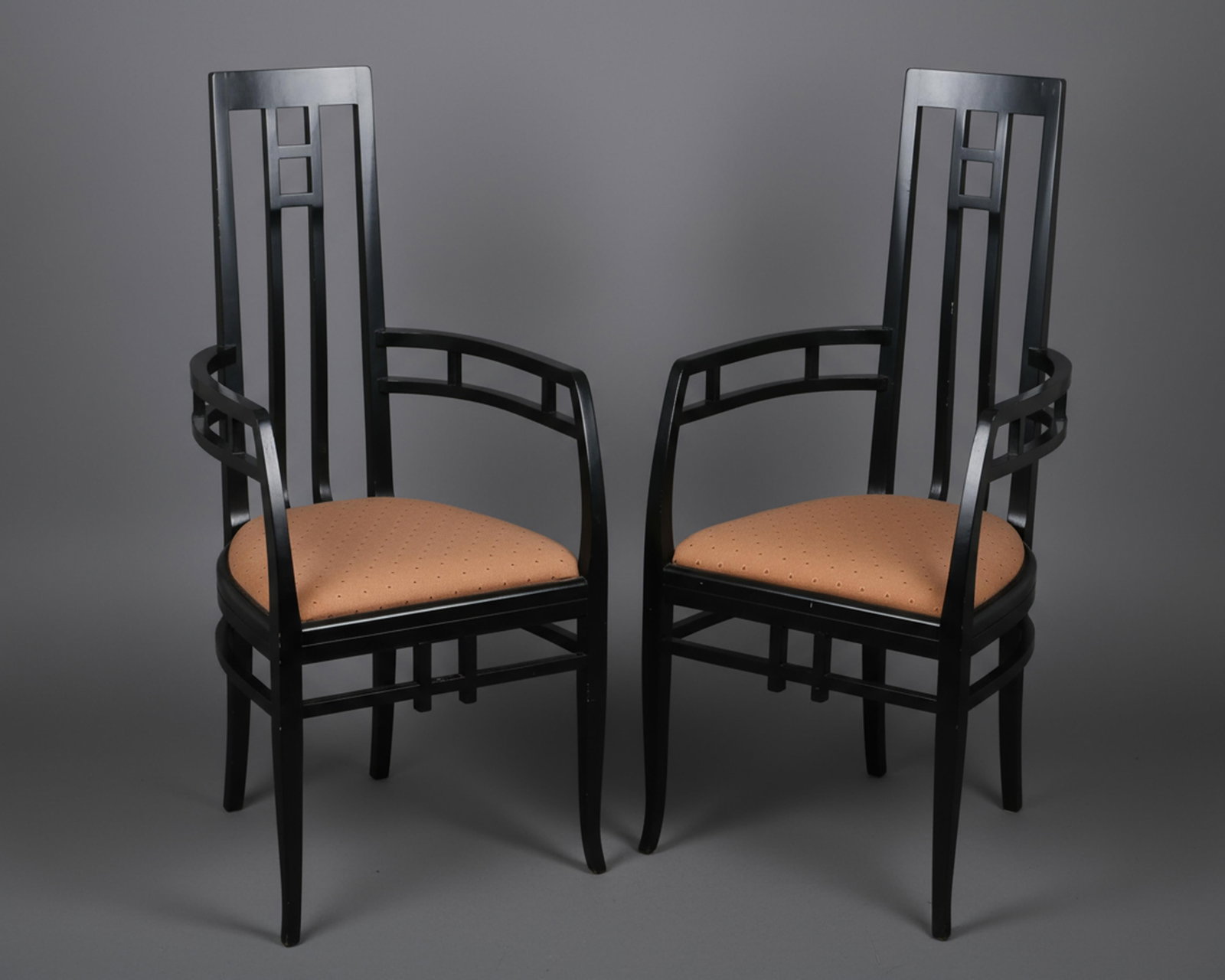 Giorgetti Pair of Italian Arts and Crafts Lacquered Wood Chairs, Early 20th Century (1 of 7)