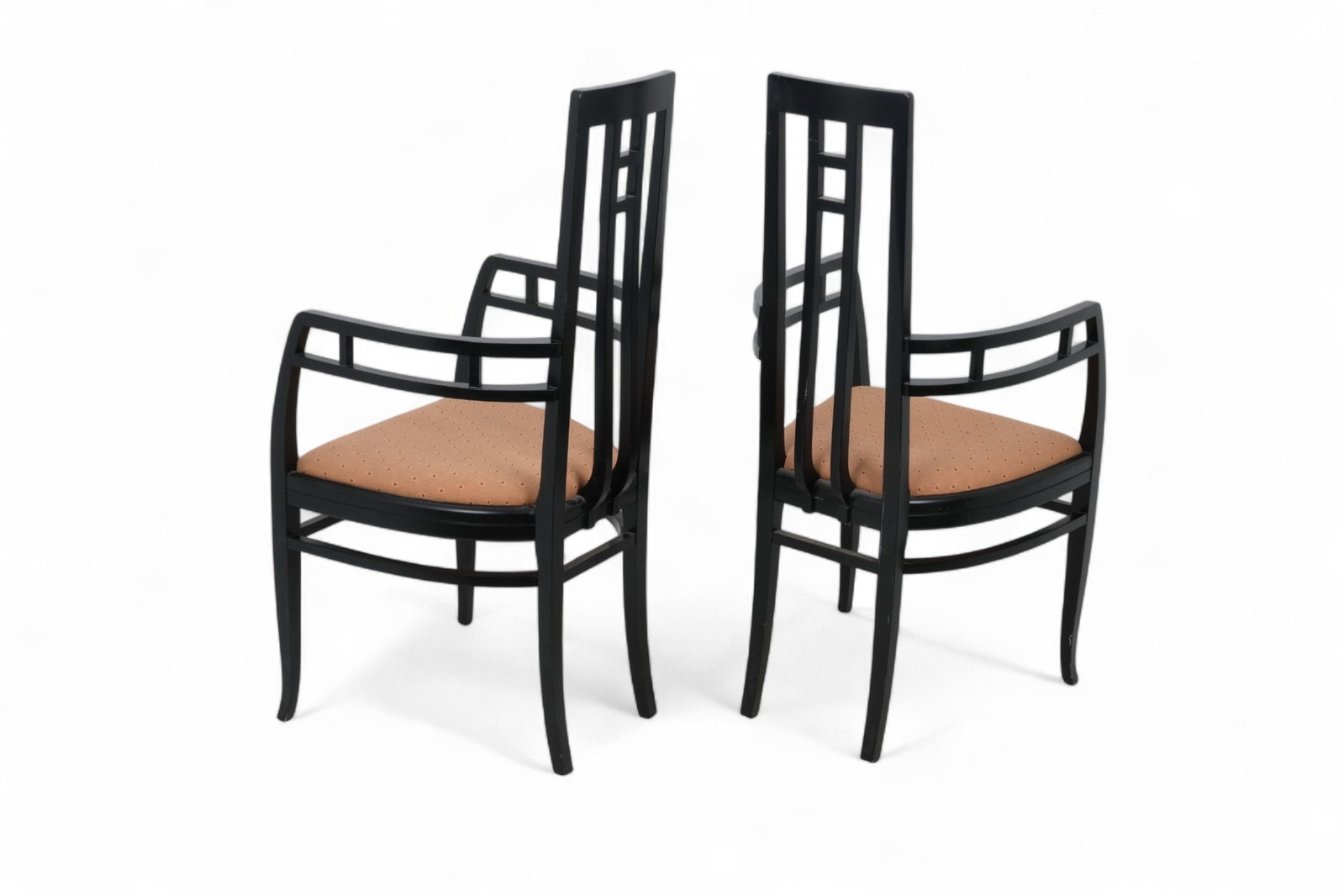 Giorgetti Pair of Italian Arts and Crafts Lacquered Wood Chairs, Early 20th Century - 2