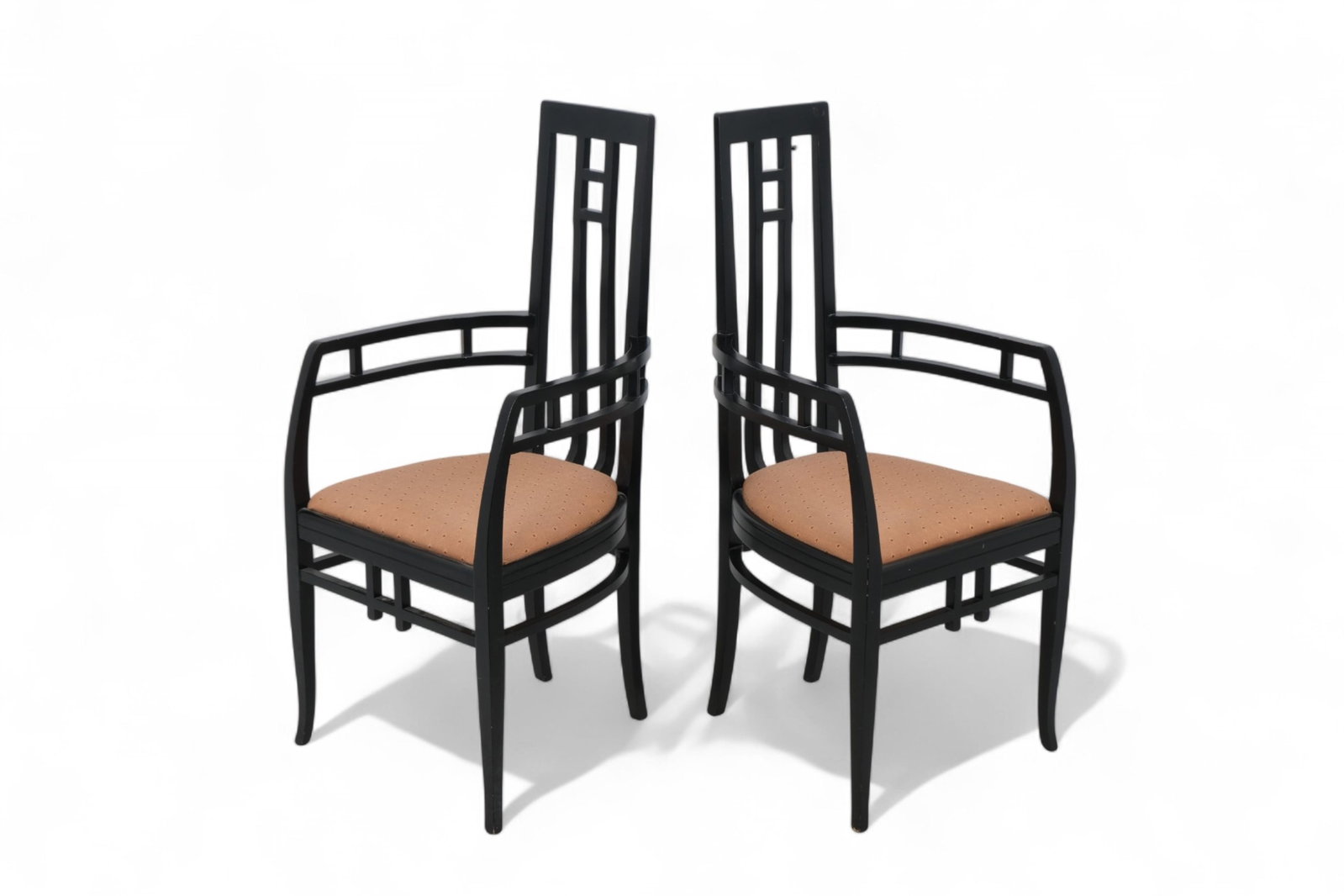 Giorgetti Pair of Italian Arts and Crafts Lacquered Wood Chairs, Early 20th Century - 3
