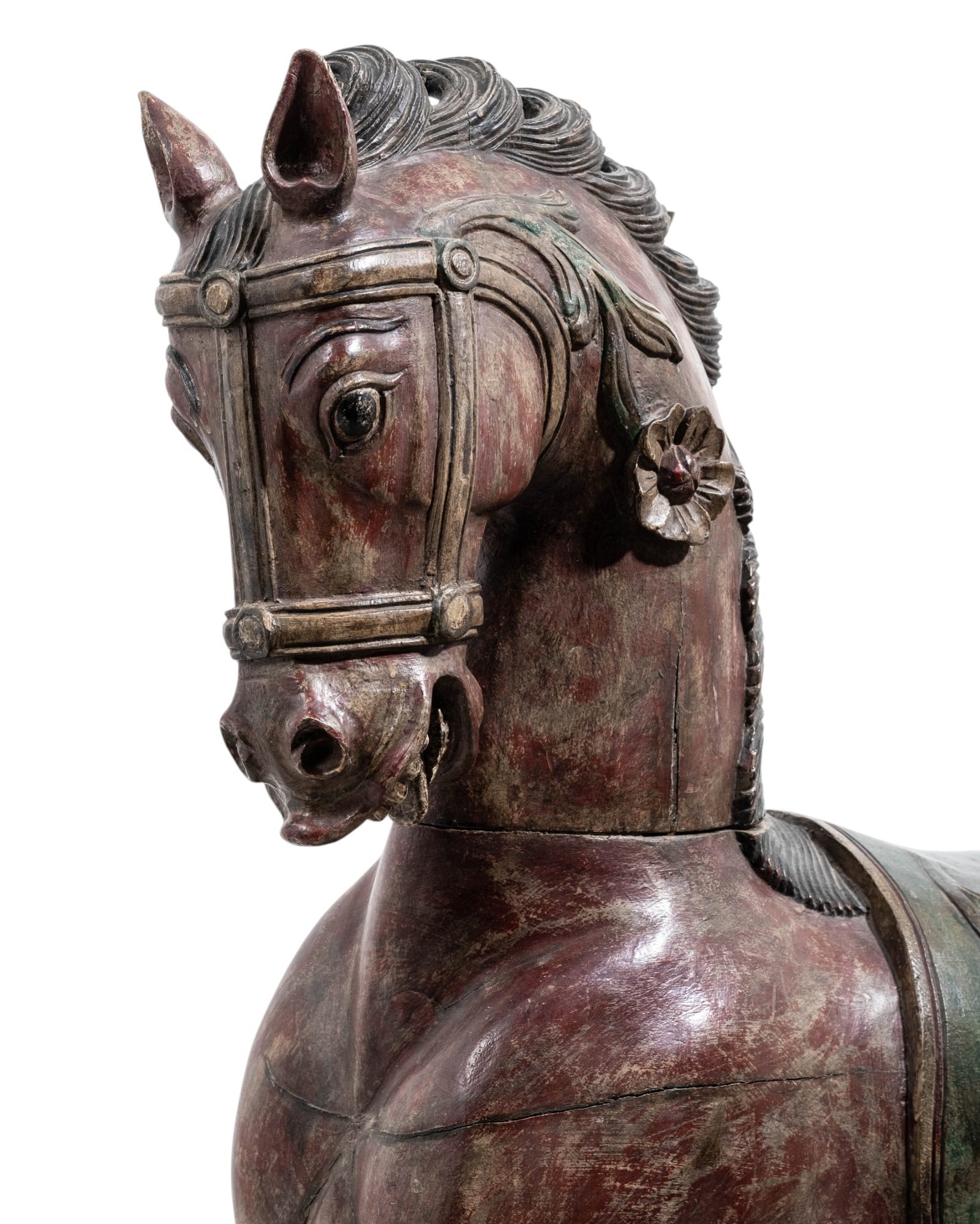 Large Hand-Carved Wood Carousel Horse, Circa 1900 - 4