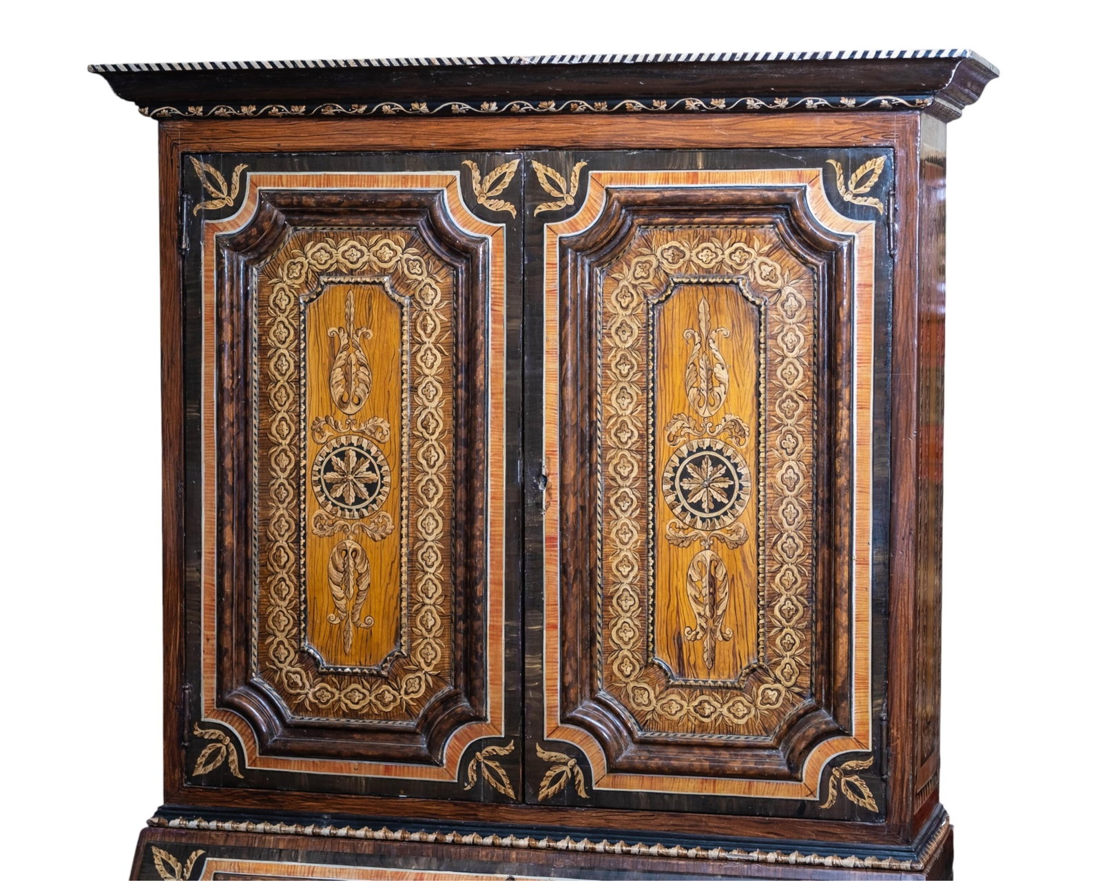 Antique French Provincial Two-Piece Secretary Desk with Hand-Painted Decoration - 2