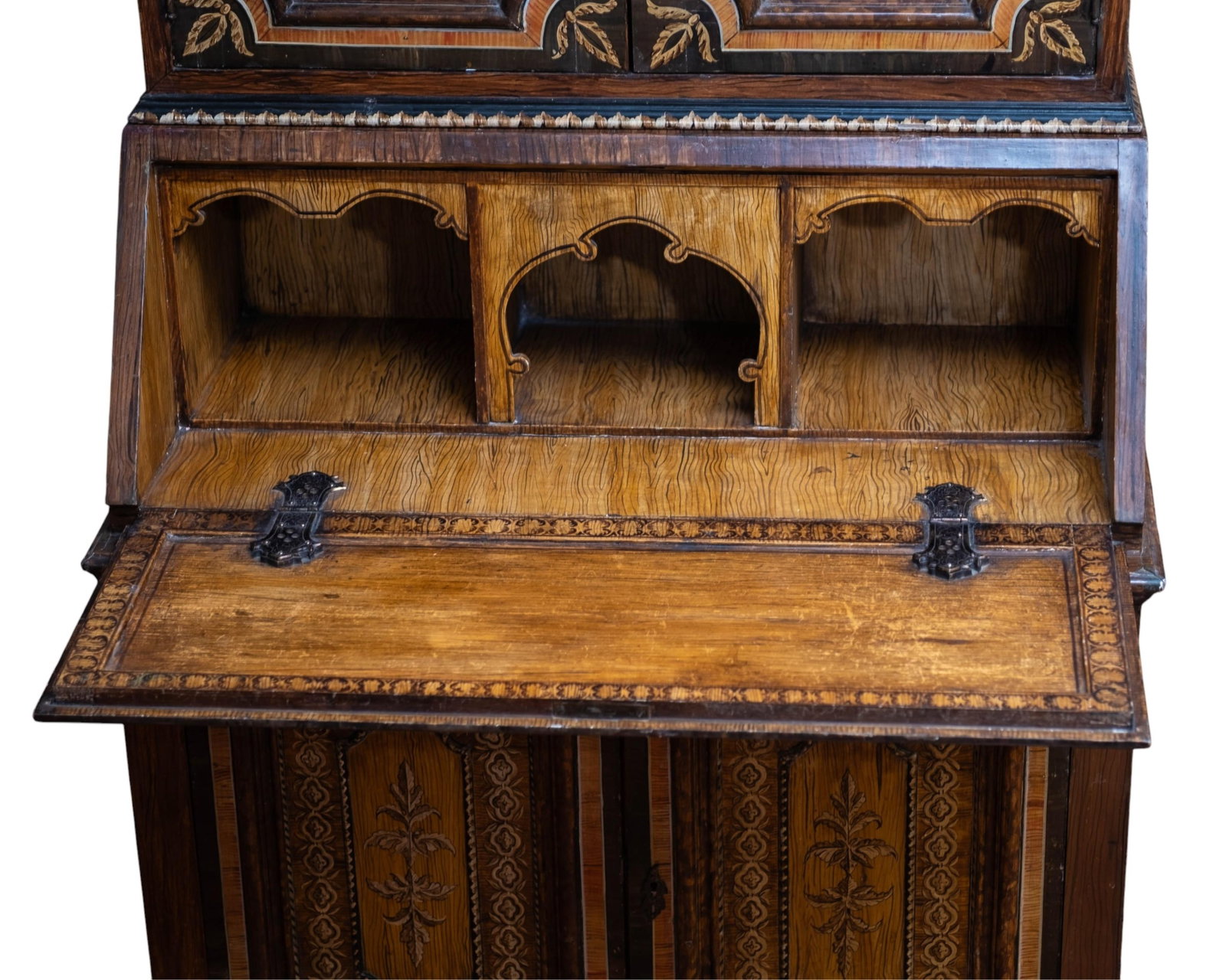 Antique French Provincial Two-Piece Secretary Desk with Hand-Painted Decoration - 4