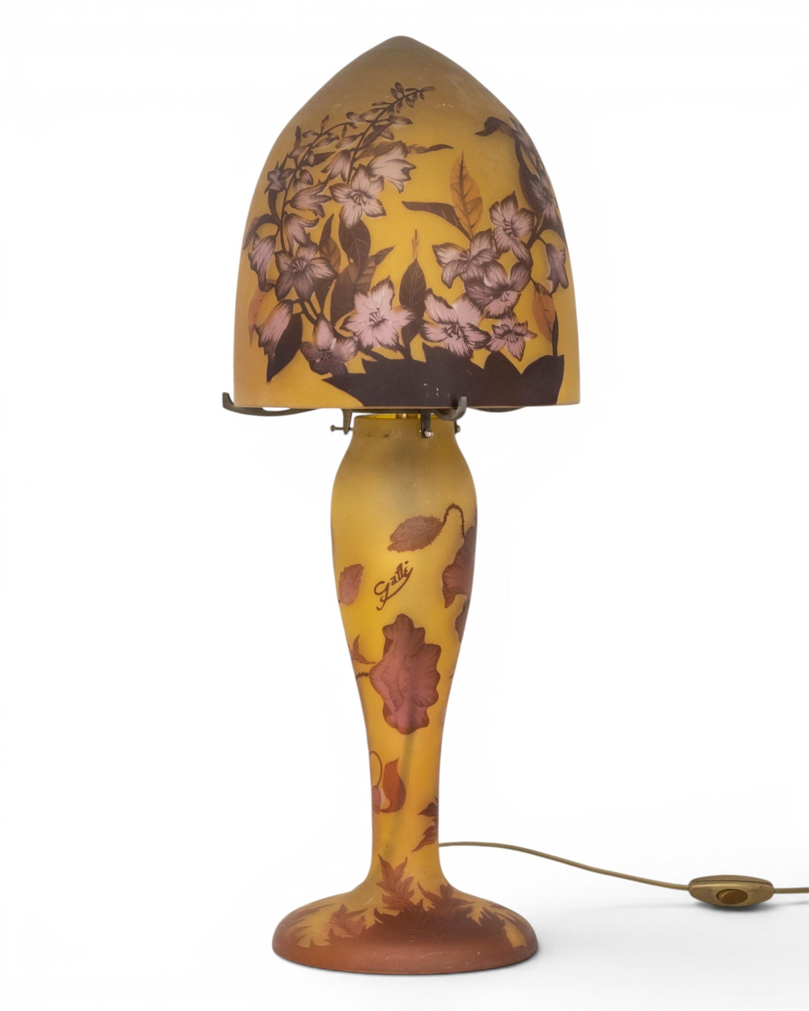 Galle Style Cameo Multi Layer Art Glass Table Lamp - 10