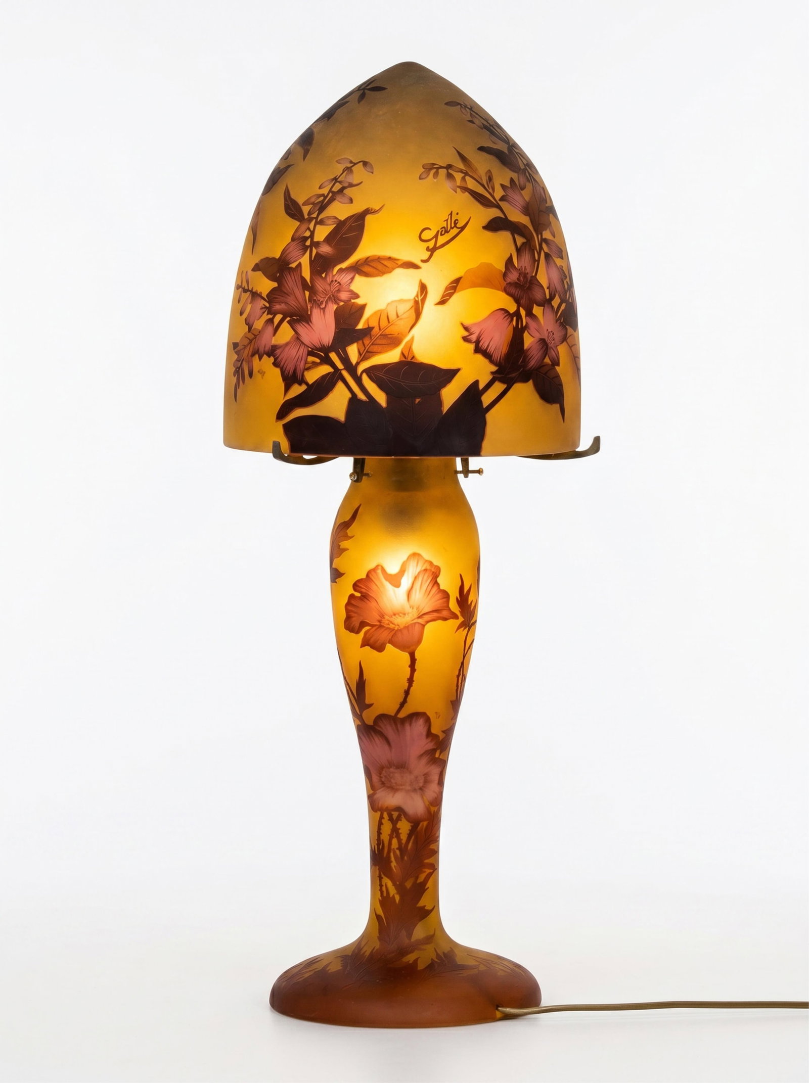 Galle Style Cameo Multi Layer Art Glass Table Lamp (1 of 12)