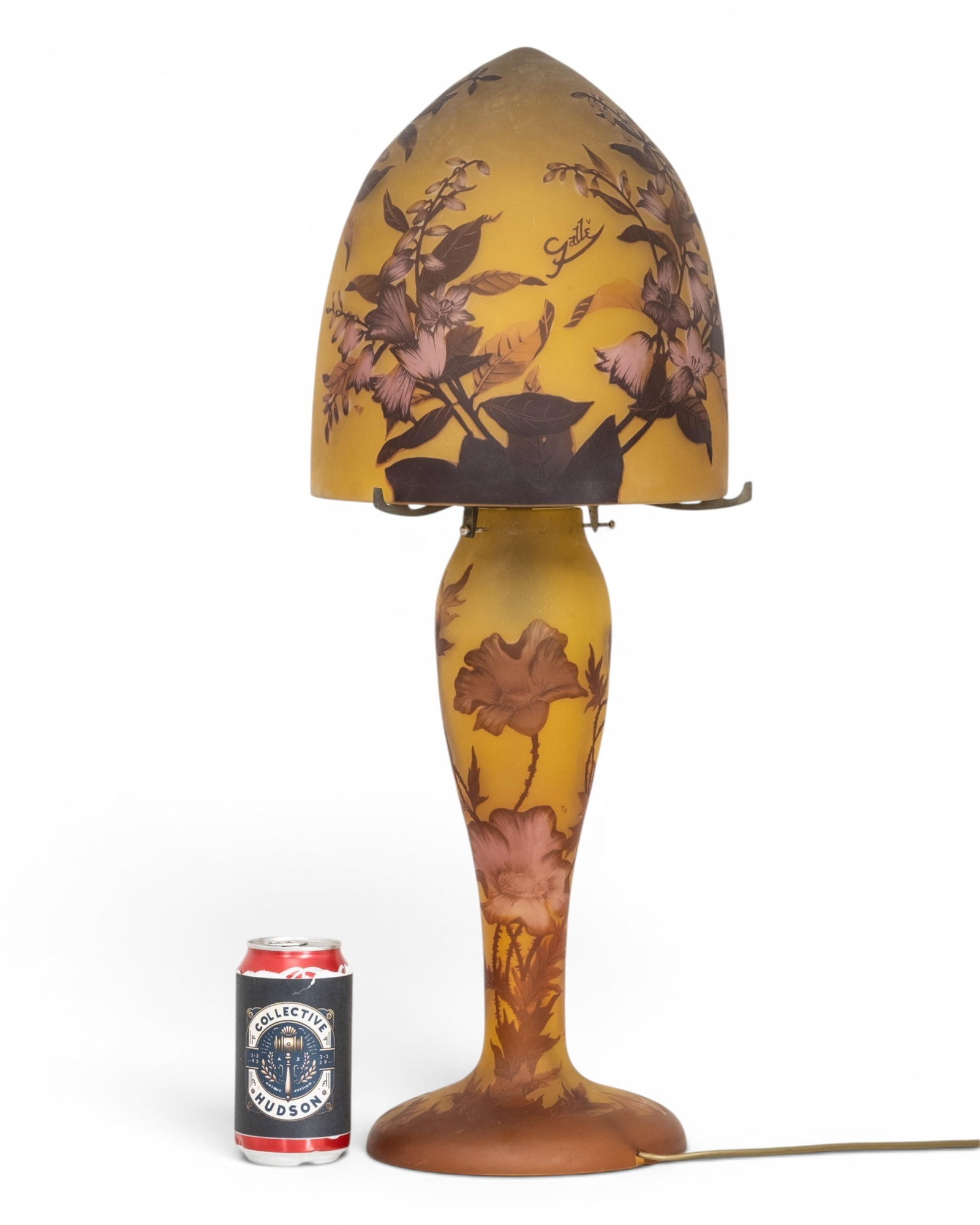 Galle Style Cameo Multi Layer Art Glass Table Lamp - 3