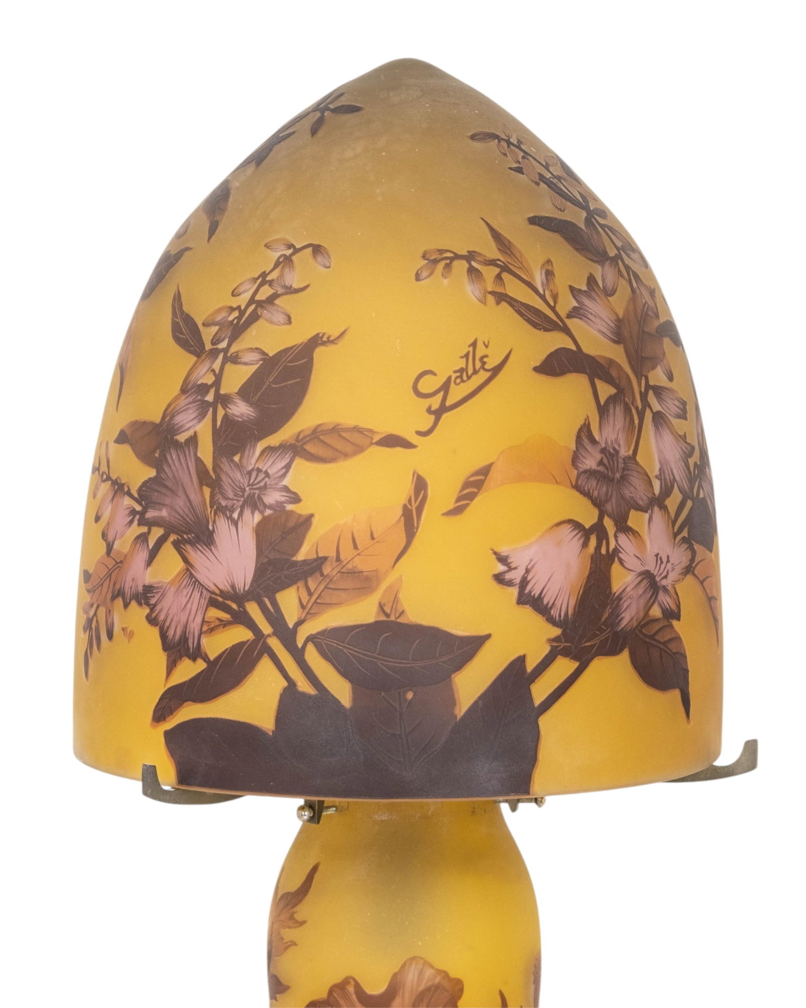 Galle Style Cameo Multi Layer Art Glass Table Lamp - 4