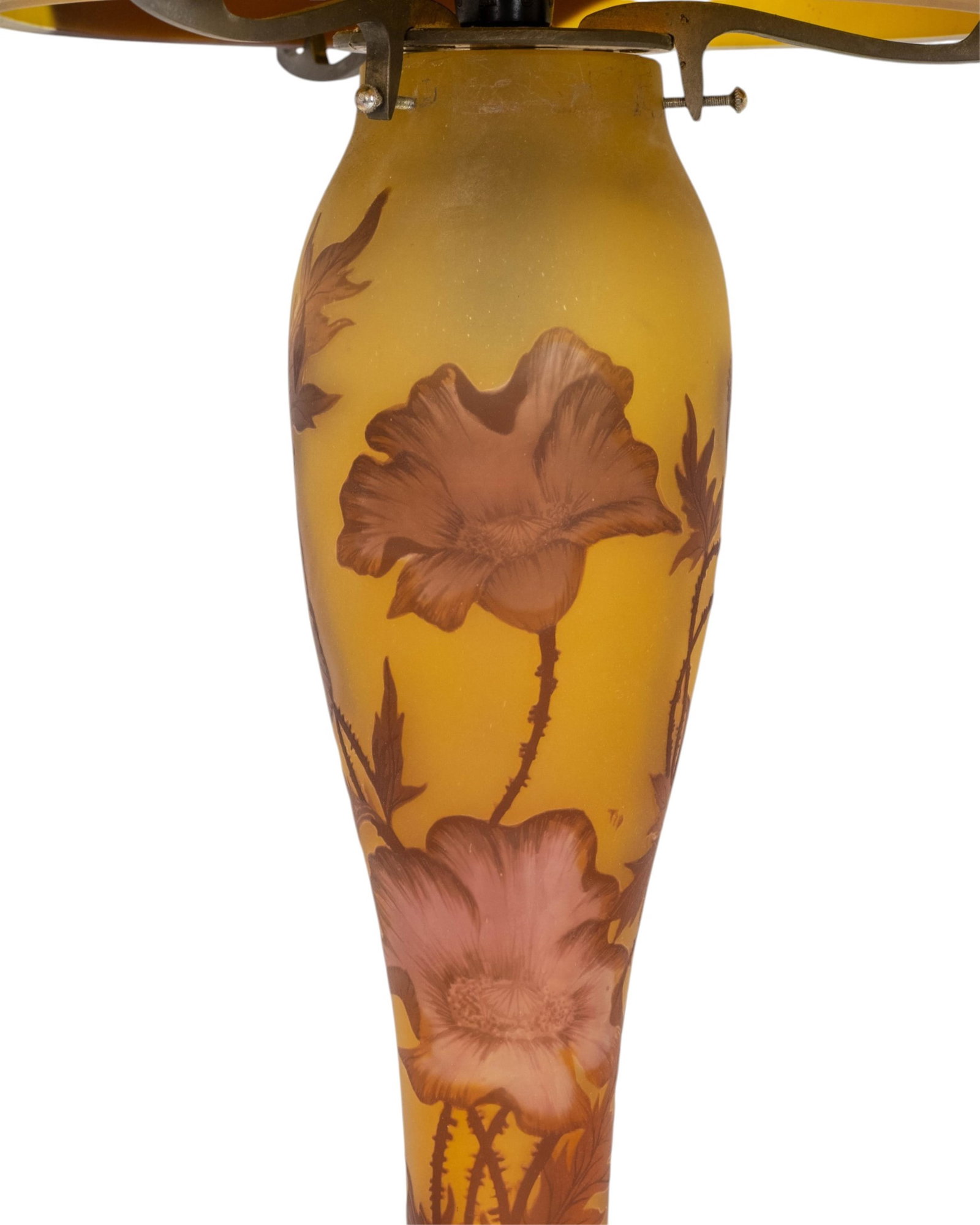 Galle Style Cameo Multi Layer Art Glass Table Lamp - 7