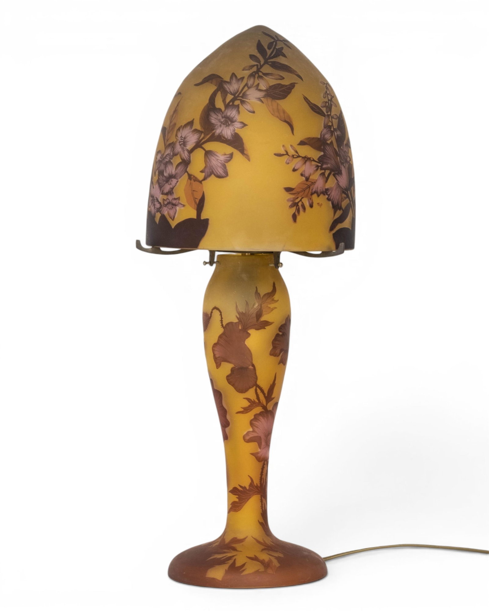 Galle Style Cameo Multi Layer Art Glass Table Lamp - 9