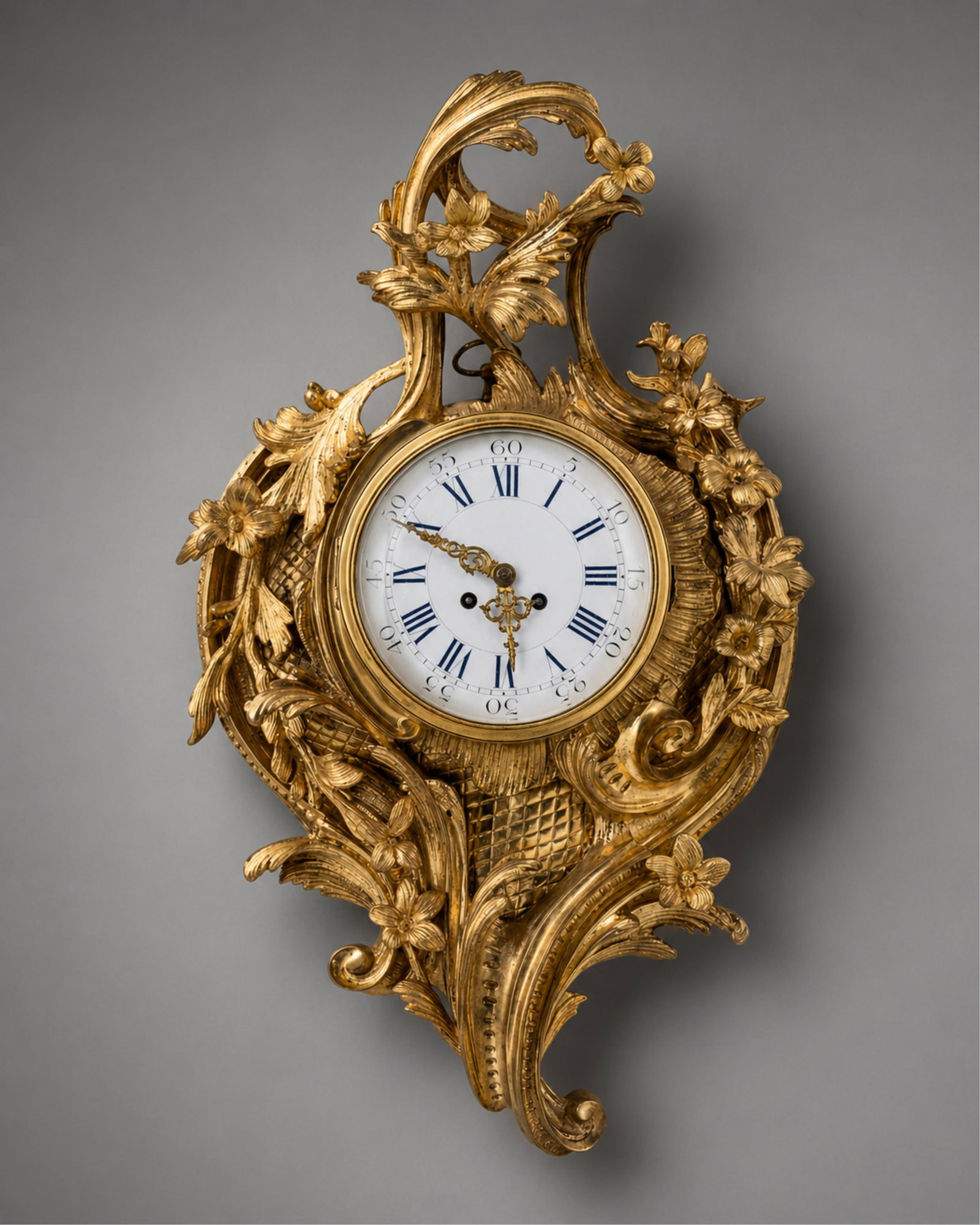 Mid-18th Century Bronze and Gilt Brass Rococo Wall Clock (1 of 9)