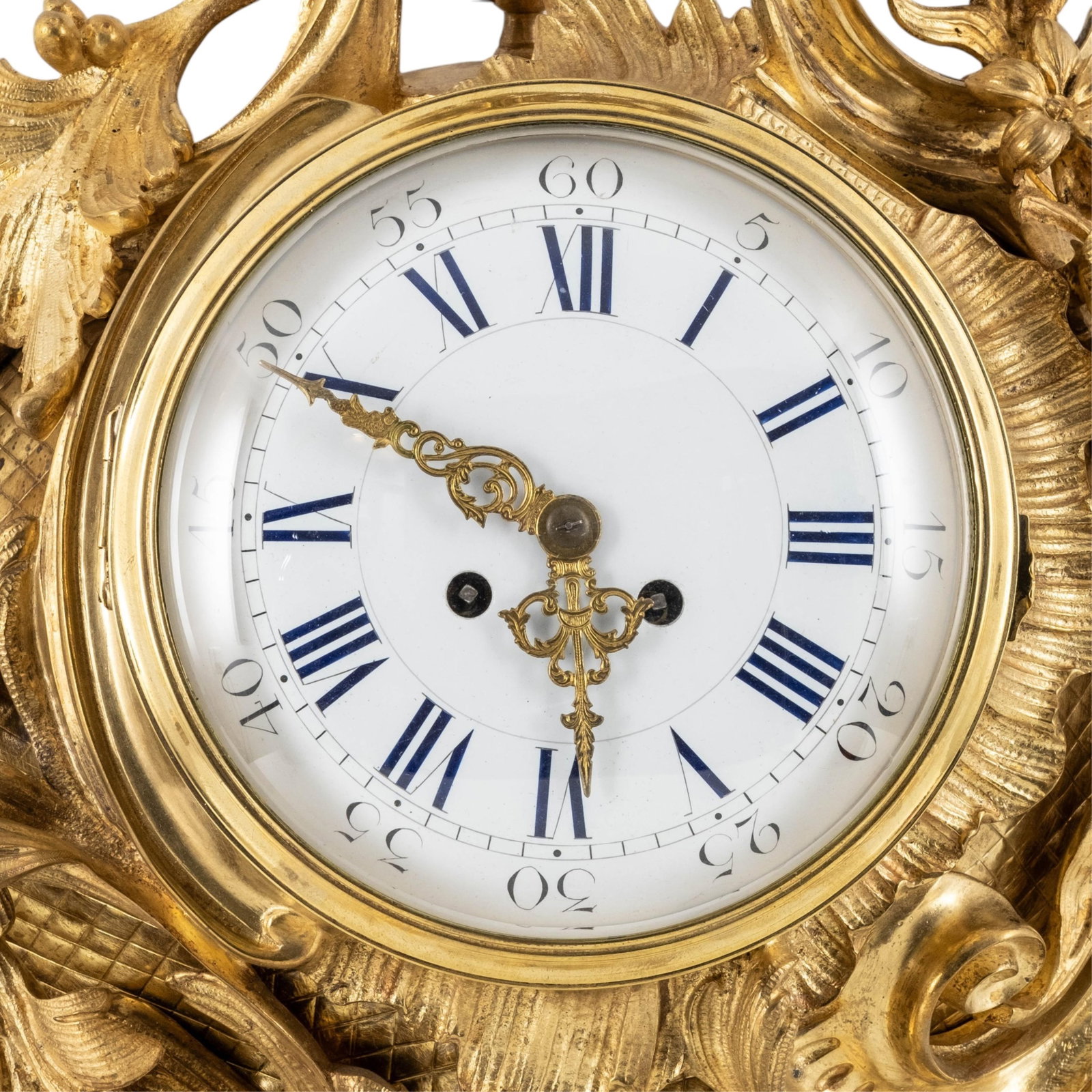 Mid-18th Century Bronze and Gilt Brass Rococo Wall Clock - 2