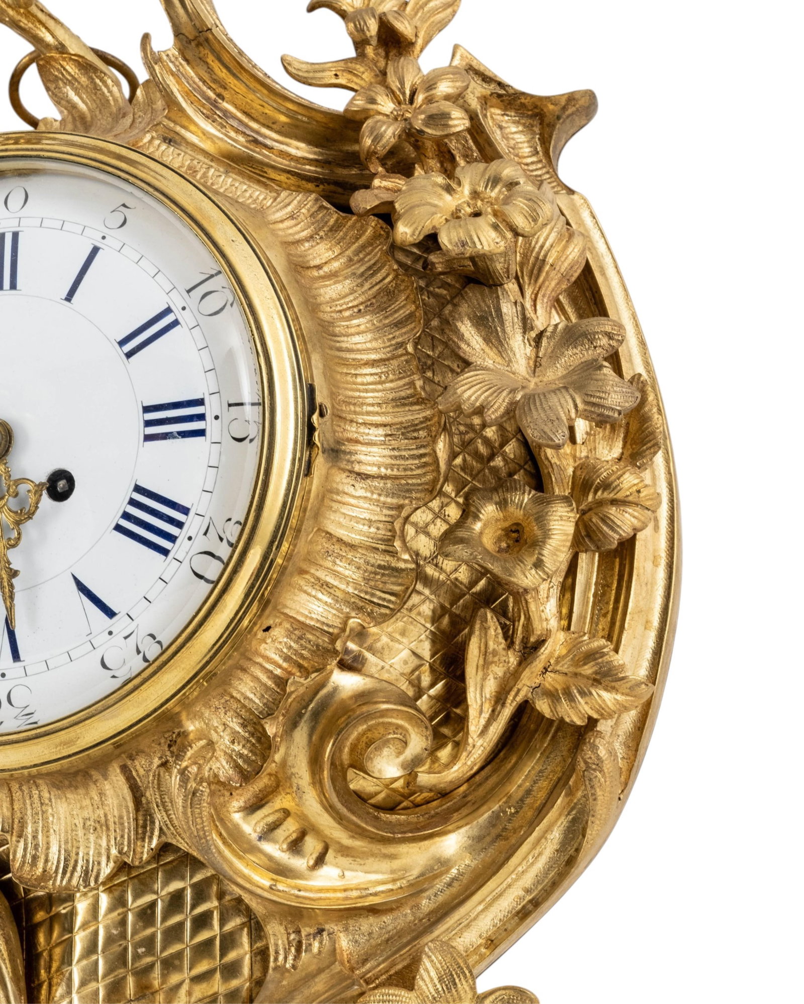 Mid-18th Century Bronze and Gilt Brass Rococo Wall Clock - 5