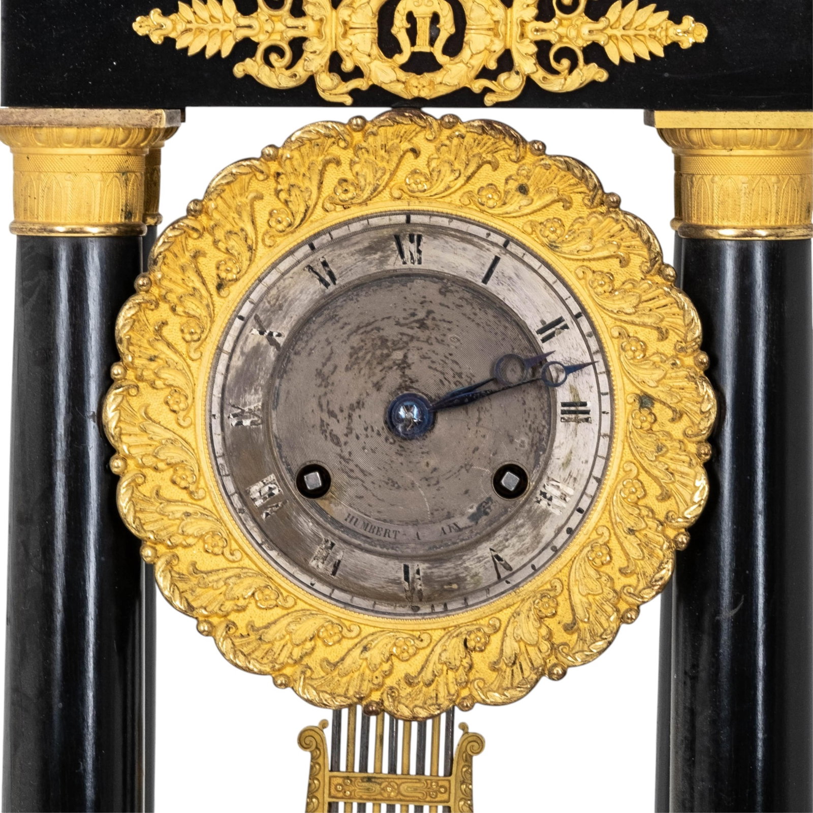 French Empire Portico Mantel Clock With Gilt Bronze Mounts, R&F Paris Movement, 19th Century - 2