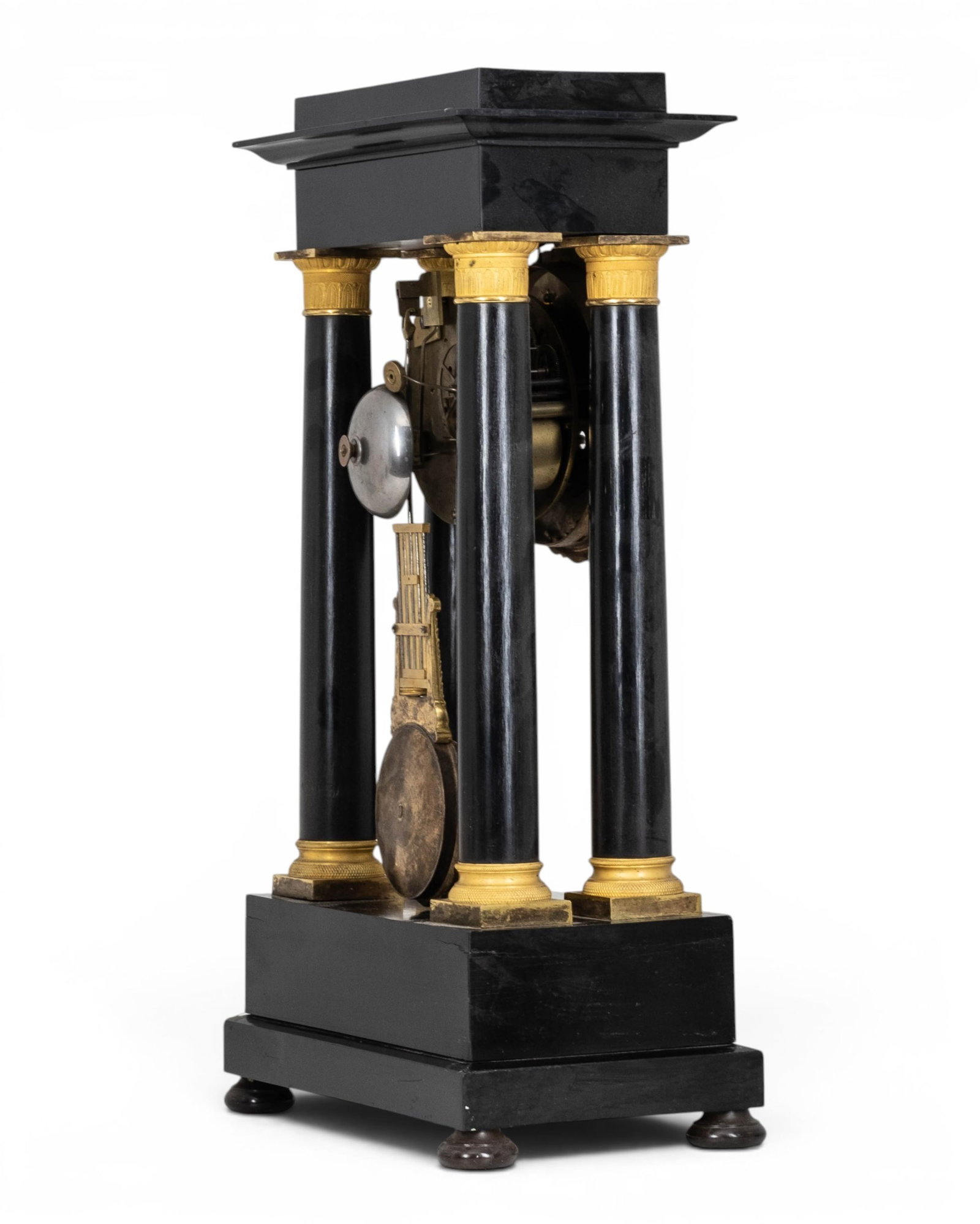 French Empire Portico Mantel Clock With Gilt Bronze Mounts, R&F Paris Movement, 19th Century - 8