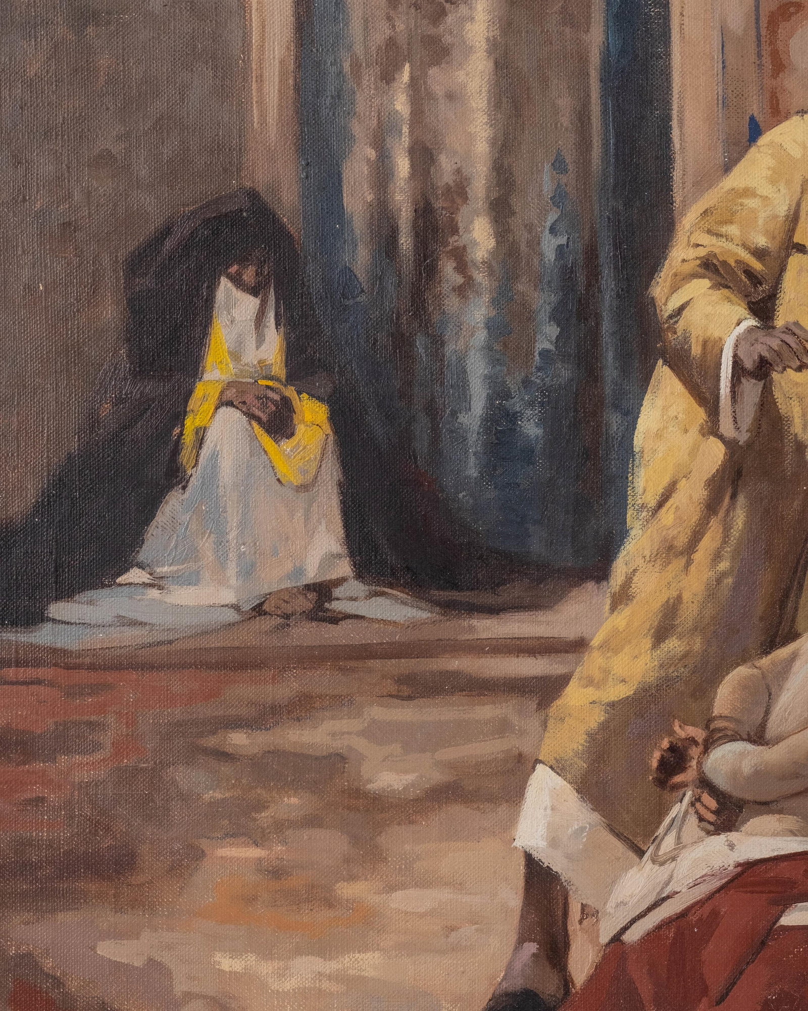 No Reserve: Signed W. Emery Vizkelety Orientalist Harem Interior Painting - 5