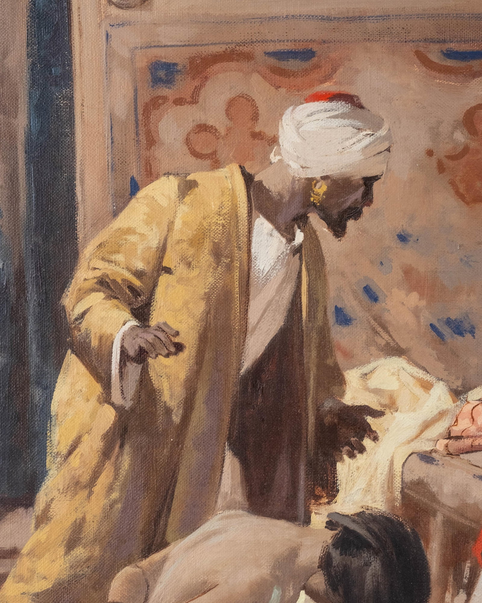 No Reserve: Signed W. Emery Vizkelety Orientalist Harem Interior Painting - 6