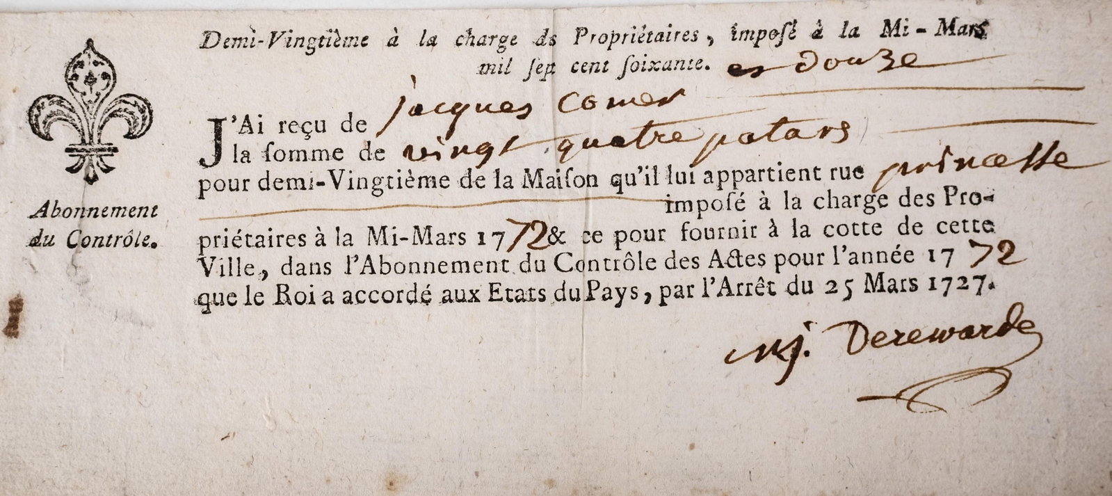 No Reserve: Group of Nine 18th Century French Ancien Régime Tax Documents, Lille, 1756-1788 - 7
