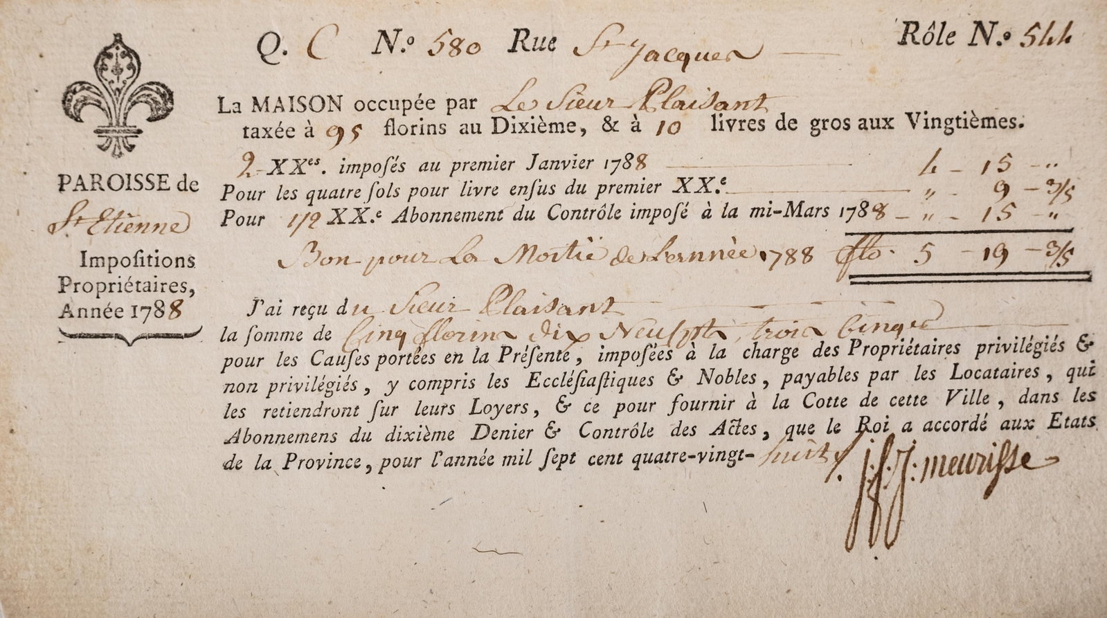 No Reserve: Group of Nine 18th Century French Ancien Régime Tax Documents, Lille, 1756-1788 - 8