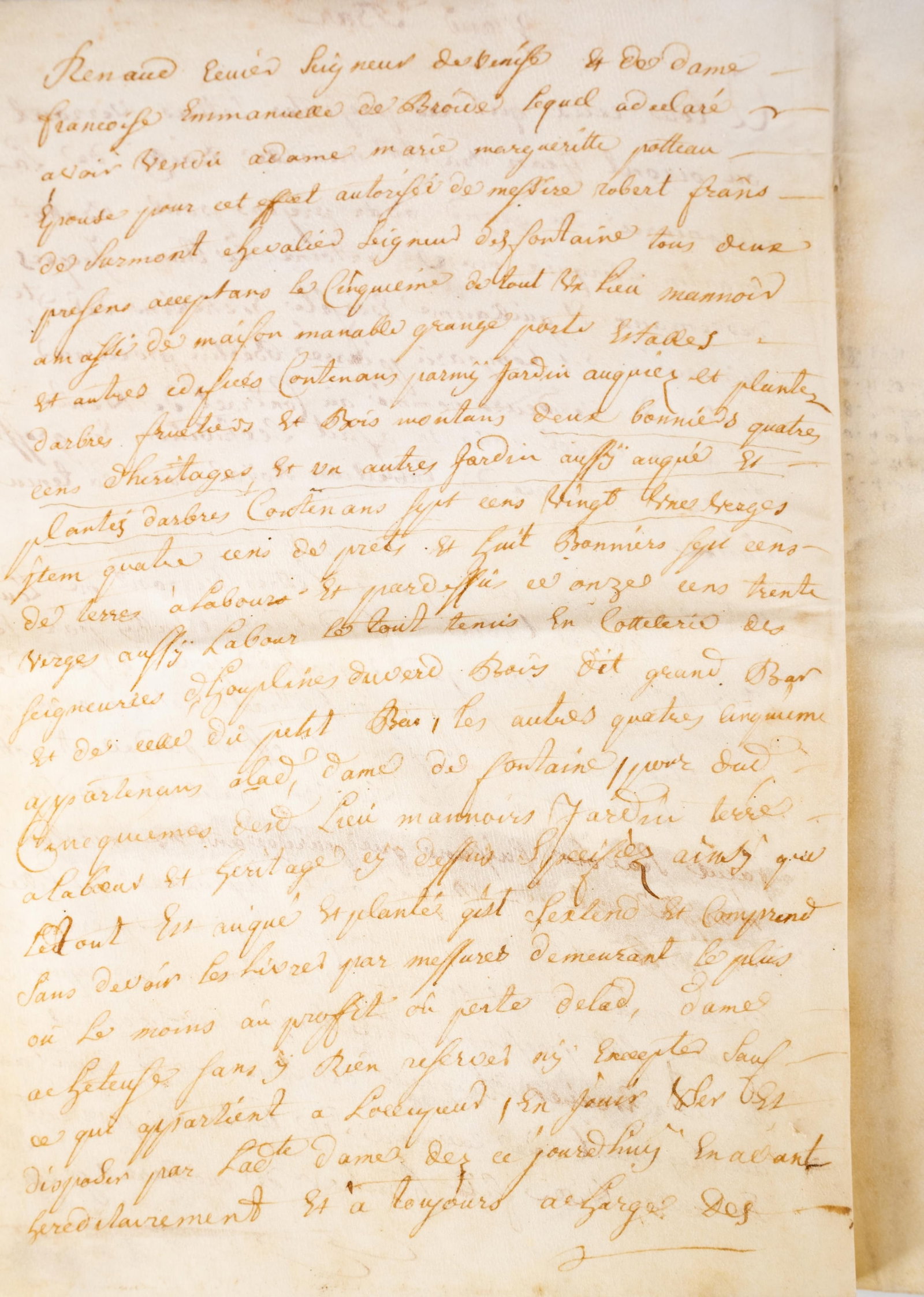 No Reserve: 1743 Signed French Royal Land Purchase Manuscript With Seal - 3