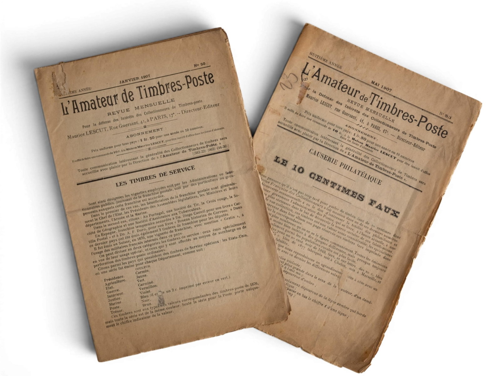 No Reserve: Two French Philatelic Journals, L’Amateur de Timbres-Poste (1 of 4)