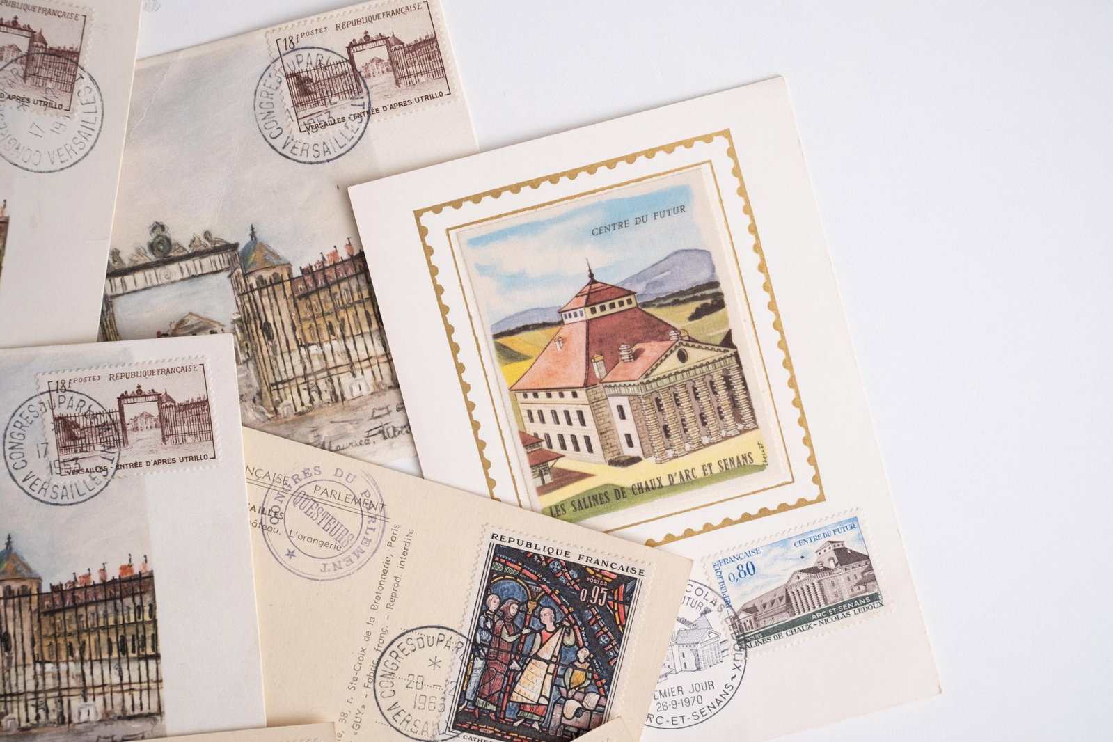 No Reserve: Signed Jacques Marette French First Day Covers & Versailles Postcard Collection - 5