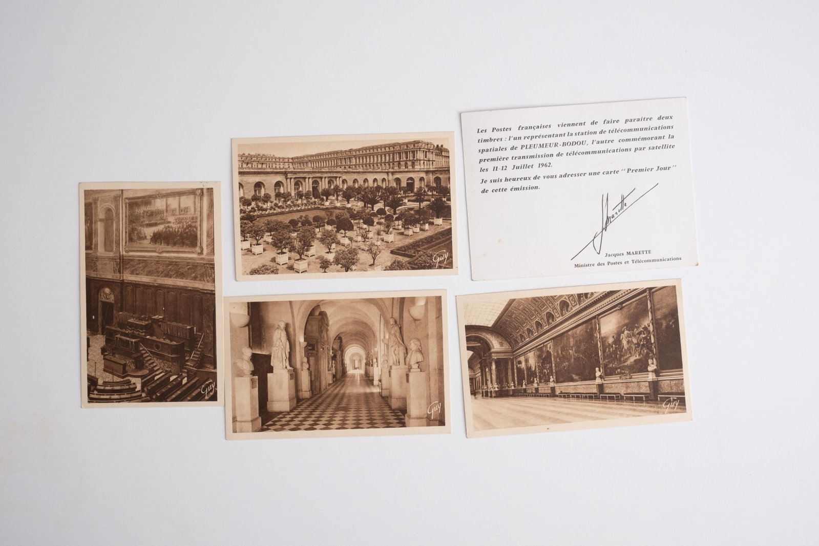 No Reserve: Signed Jacques Marette French First Day Covers & Versailles Postcard Collection - 6