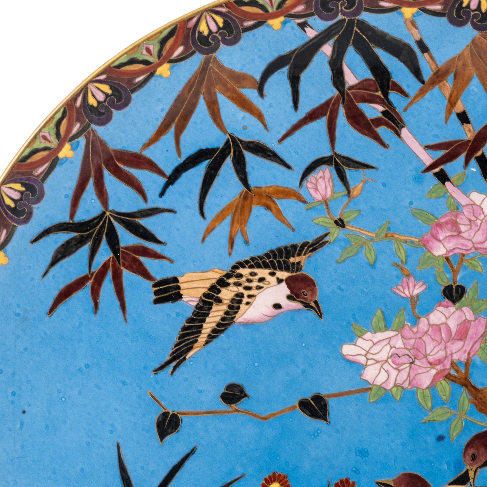 No Reserve: Japanese Meiji Period Faience Charger with Hand Painted Decoration, 19th Century - 2