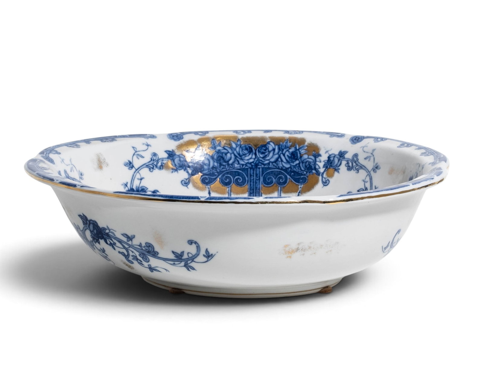 No Reserve: Victorian Flow Blue Ironstone Pitcher and Basin Set, Circa 1900 - 3