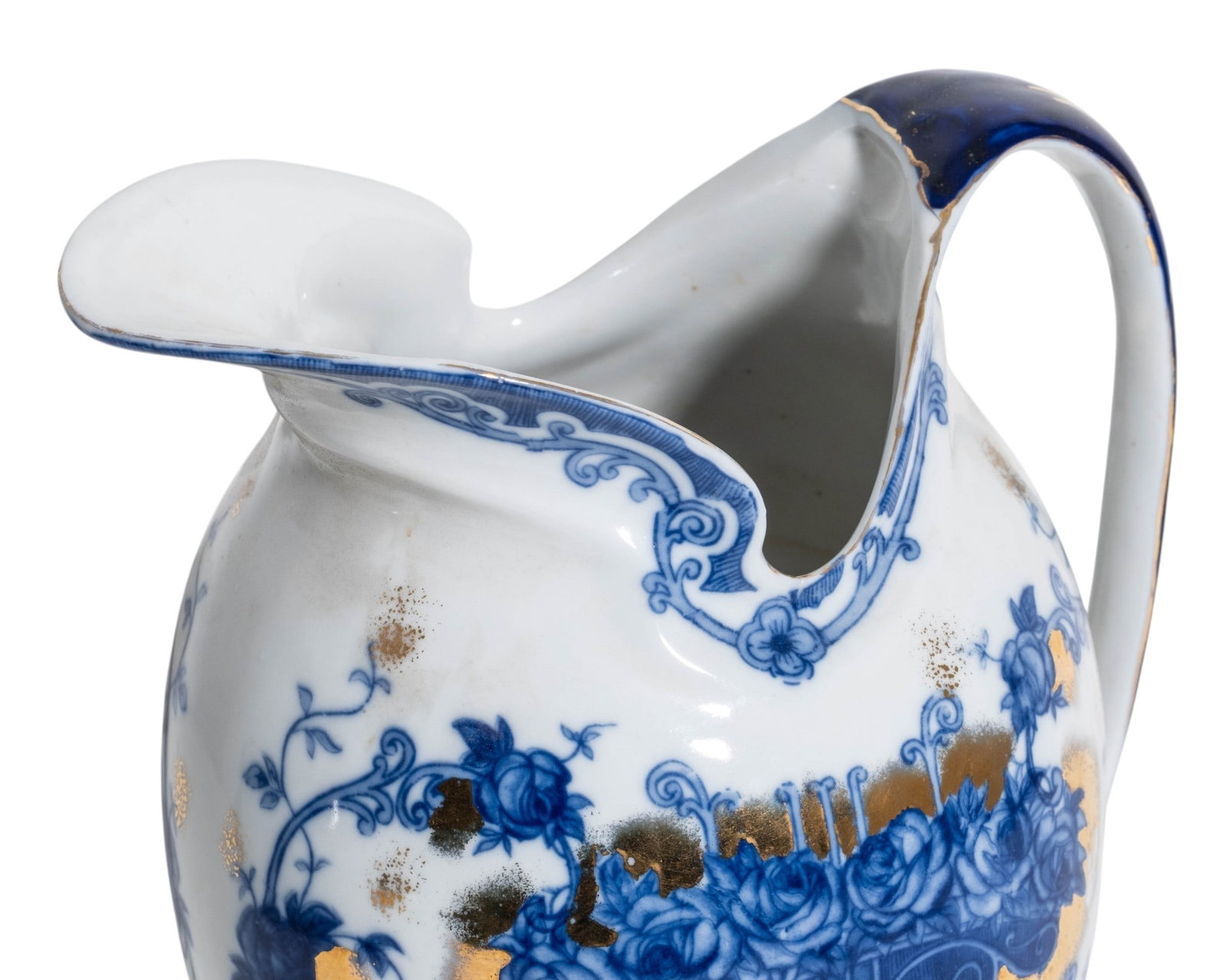 No Reserve: Victorian Flow Blue Ironstone Pitcher and Basin Set, Circa 1900 - 8