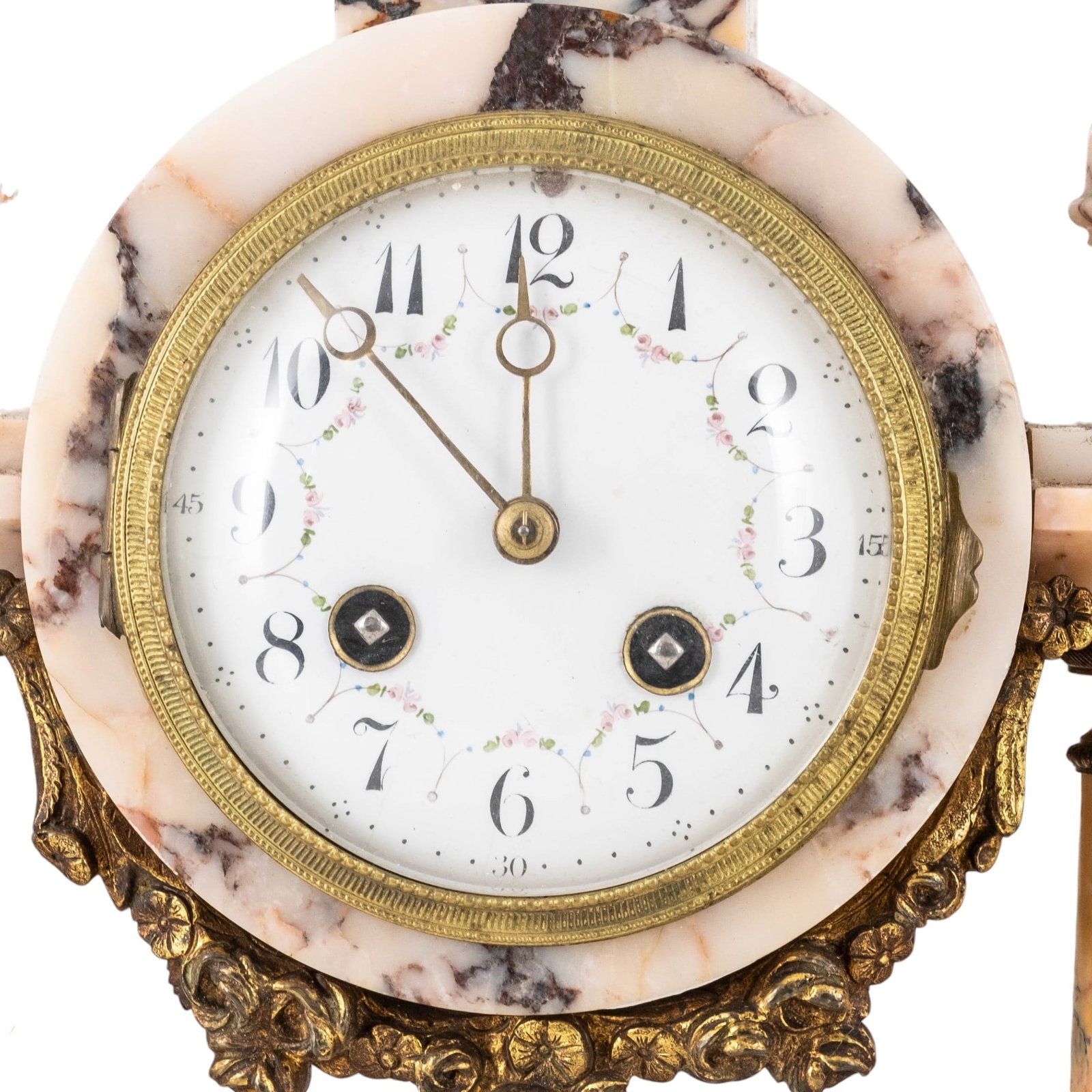 No Reserve: French Three-Piece Bronze and Marble Portico Clock Garniture, Circa 1880 - 3