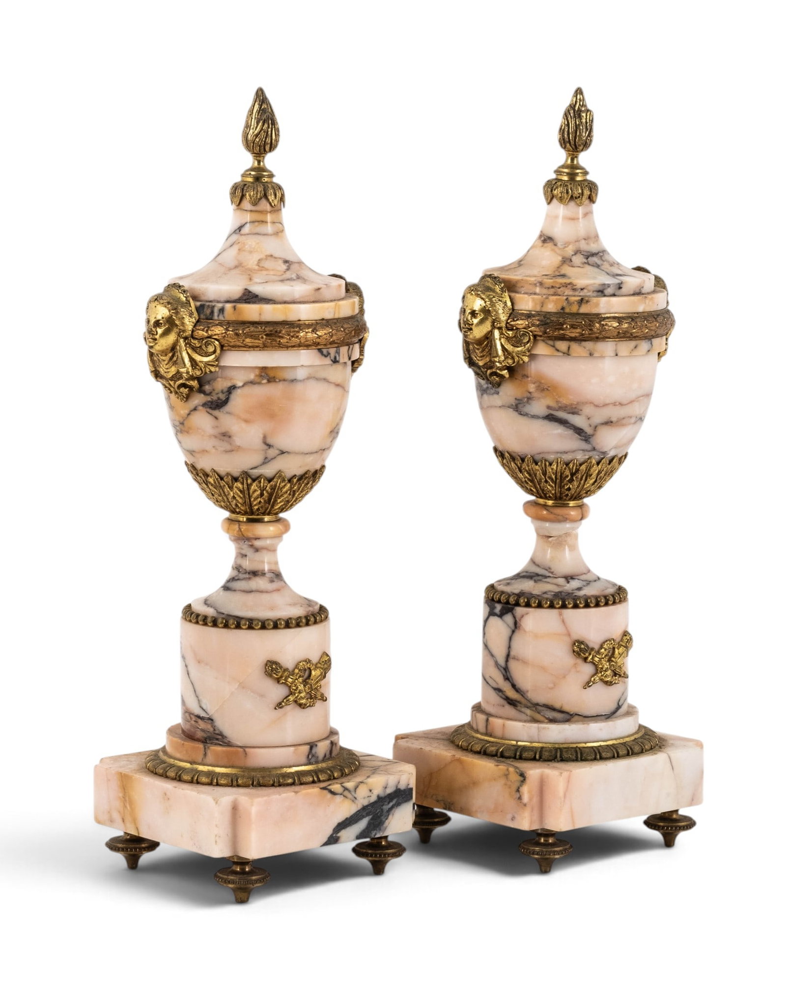No Reserve: French Three-Piece Bronze and Marble Portico Clock Garniture, Circa 1880 - 7