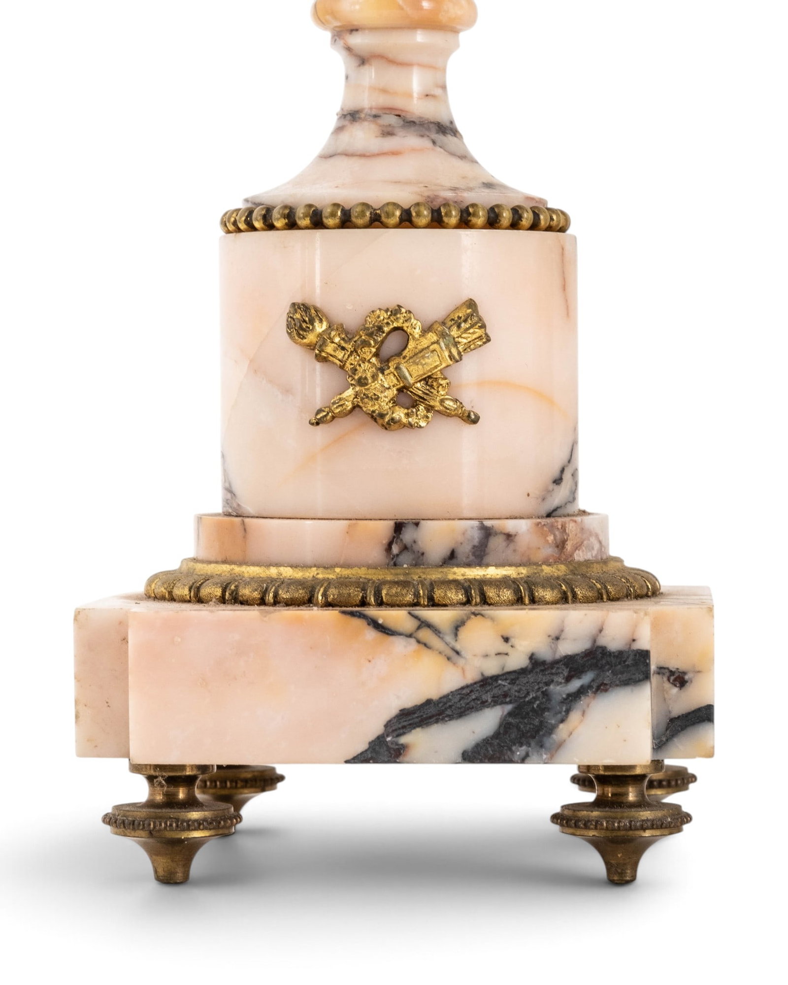 No Reserve: French Three-Piece Bronze and Marble Portico Clock Garniture, Circa 1880 - 9