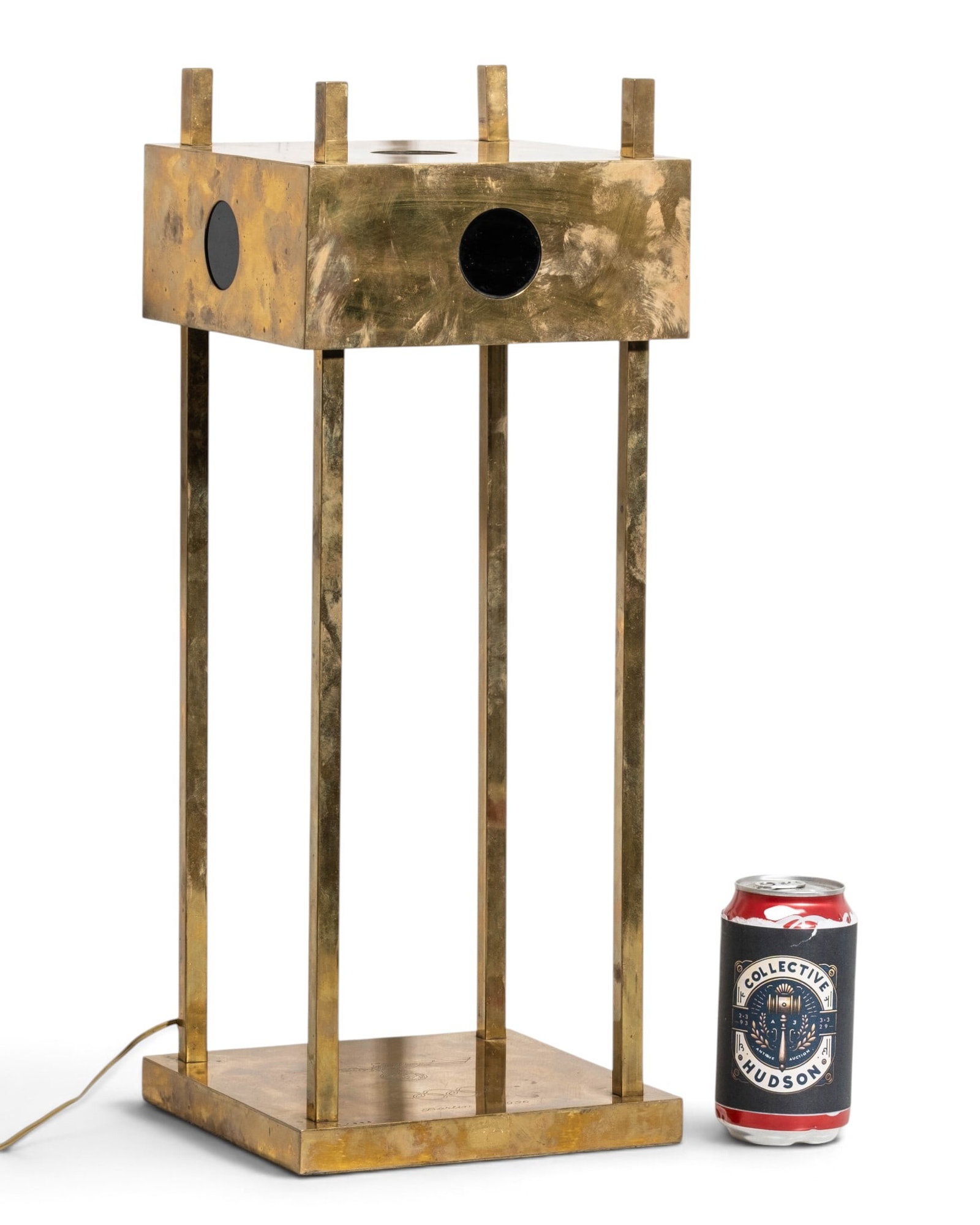 Rare Berlin 1936 Olympic Games Brass Modernist Lamp with Inscribed Base - 2